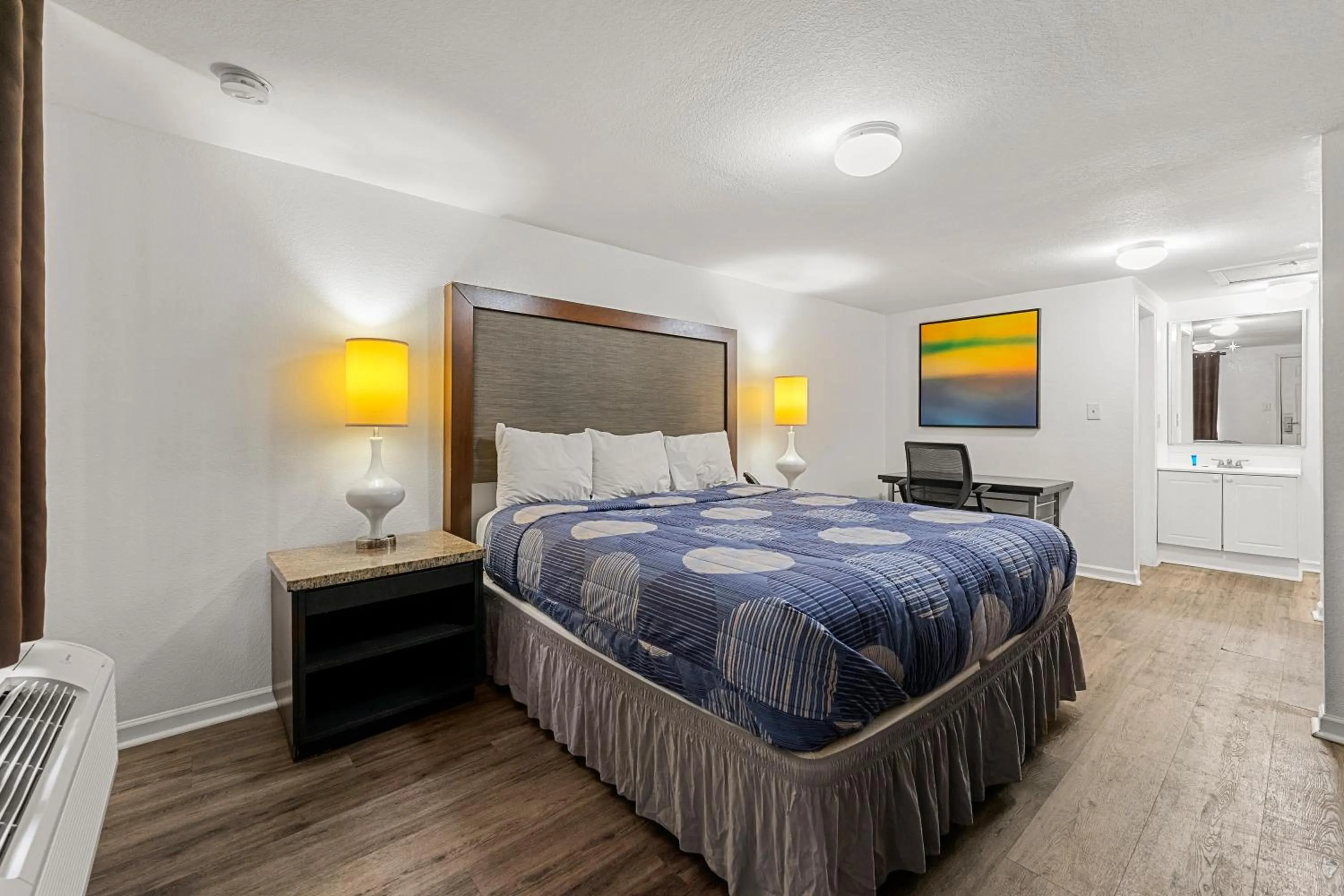 Bed in Extended Stay Studios