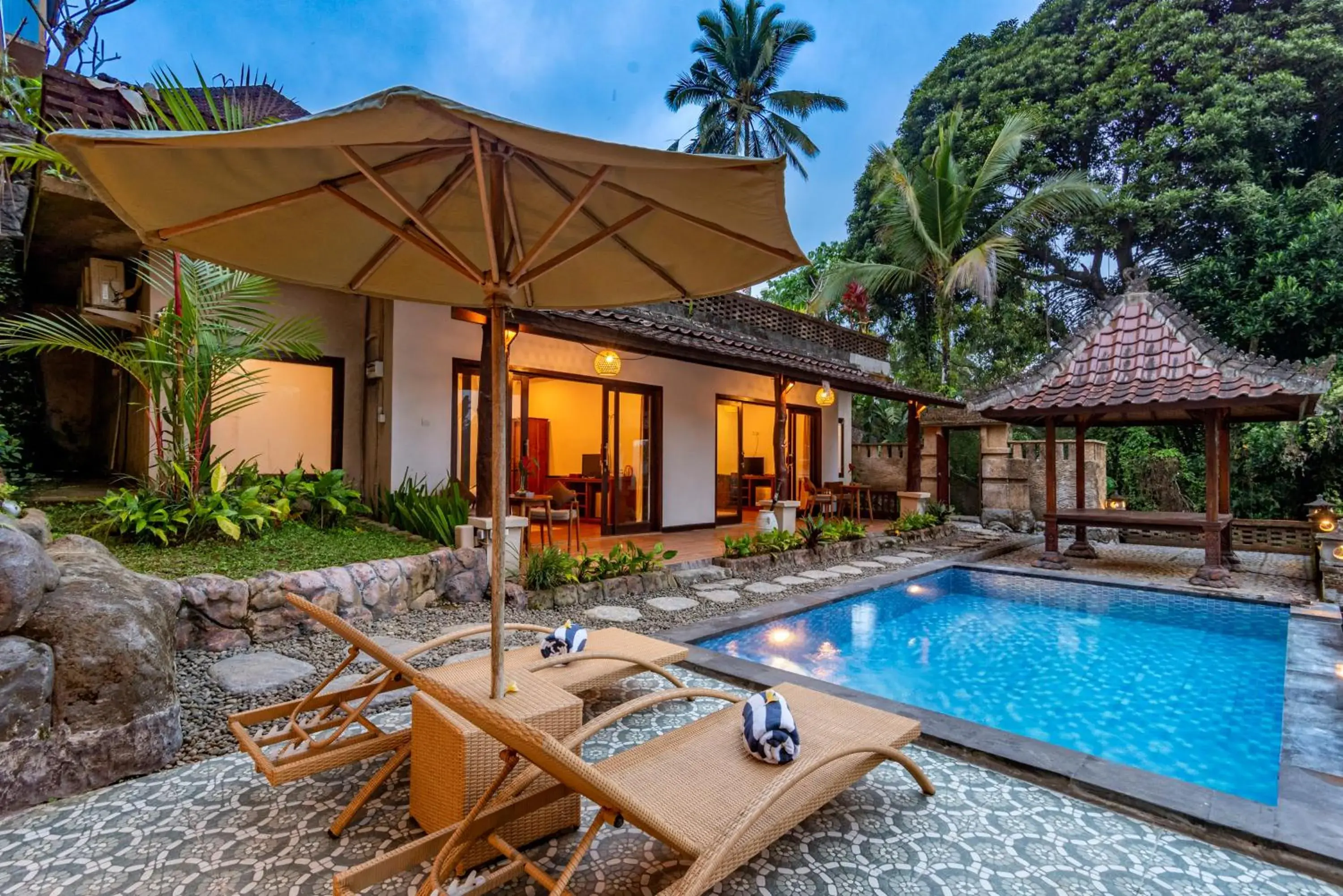 Two Bedroom Pool Villa Valley View with Gazebo in Bela's Vana Villa Ubud by Dhananjaya Hospitality Two Bedroom Pool Villa Valley View with Gazebo in Bela's Vana Villa Ubud by Dhananjaya Hospitality