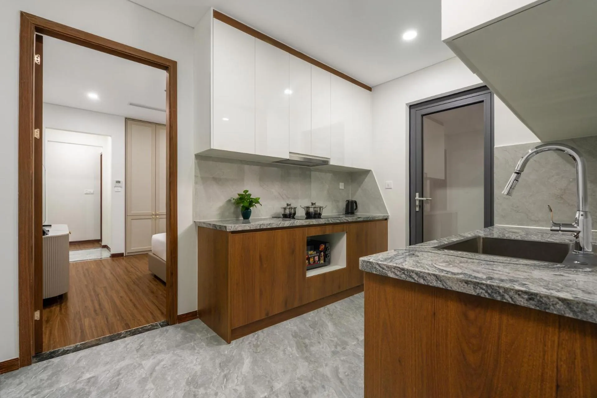 kitchen in Aravelle Suites