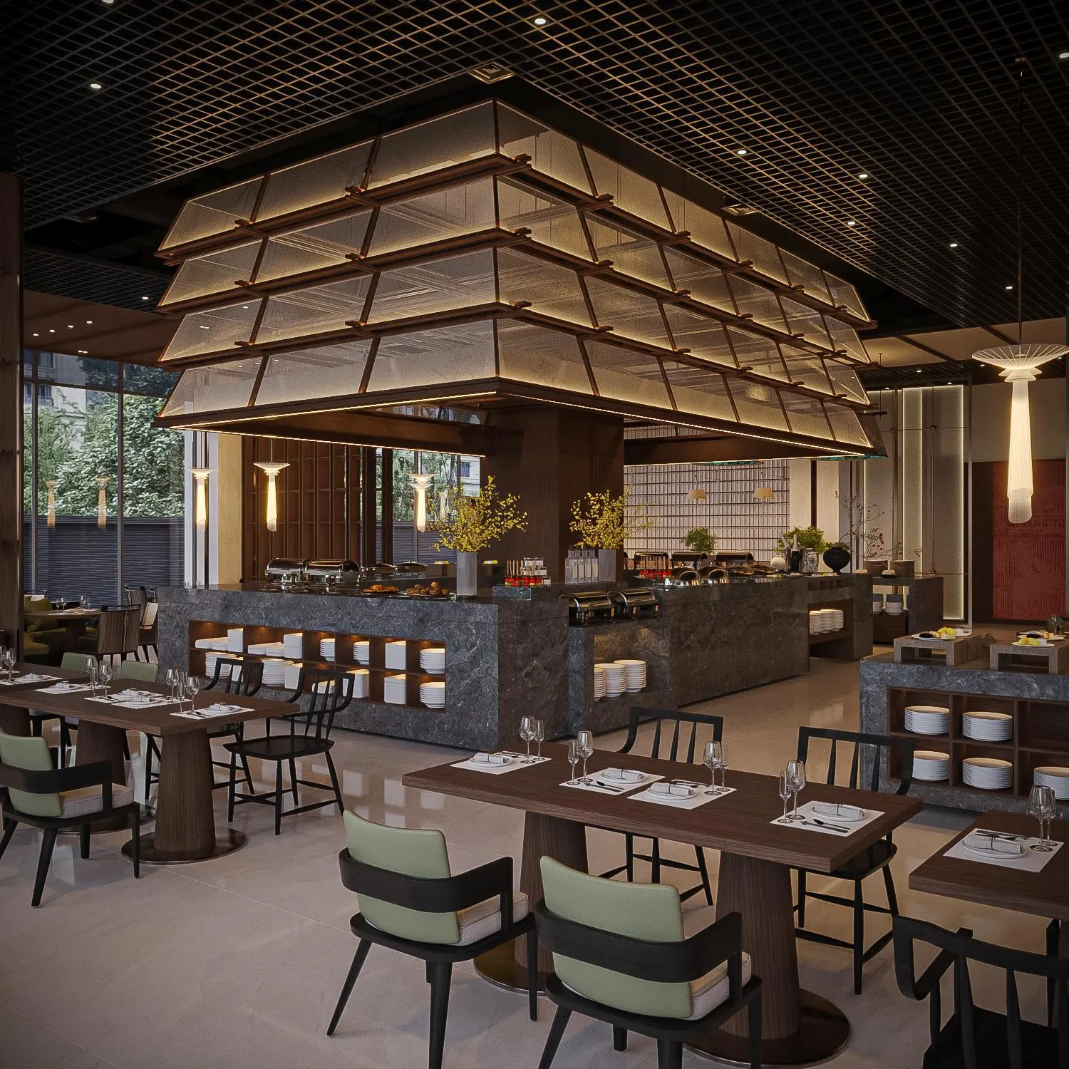 Restaurant/places to eat in Aravelle Suites