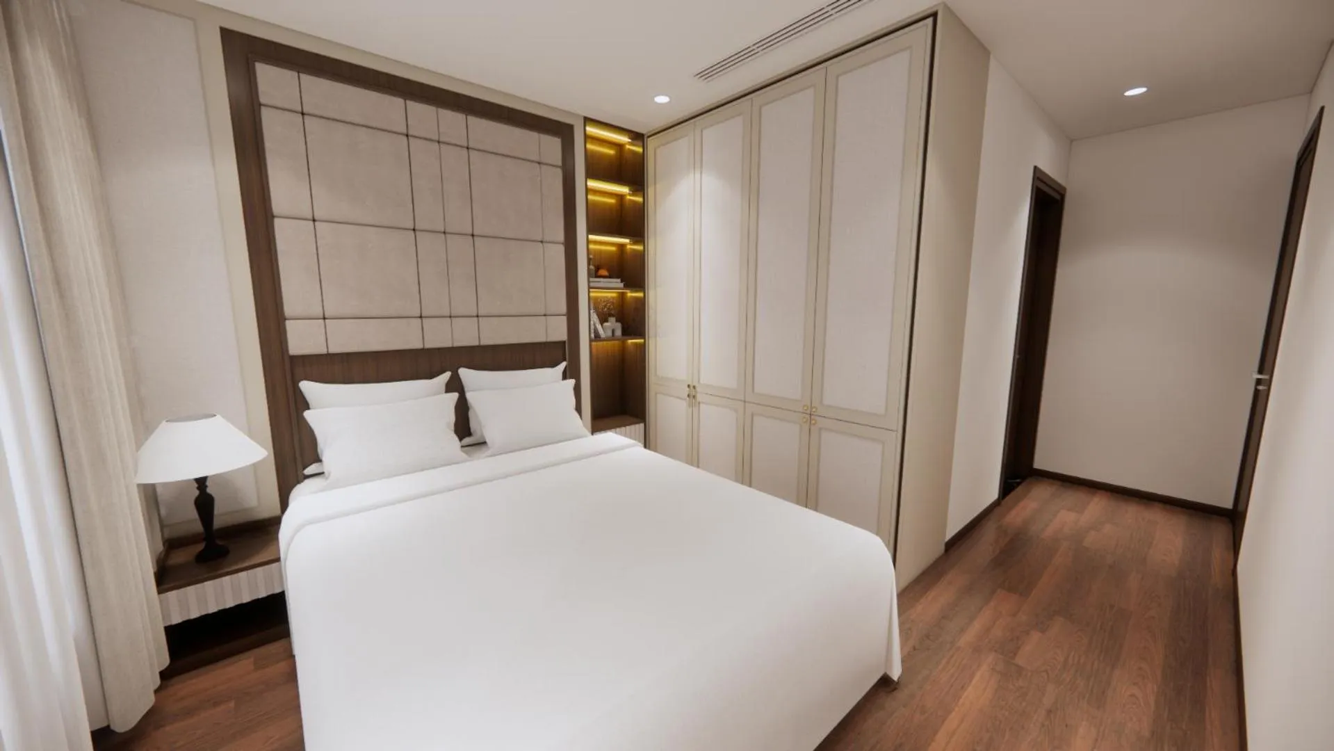 Bed in Aravelle Suites