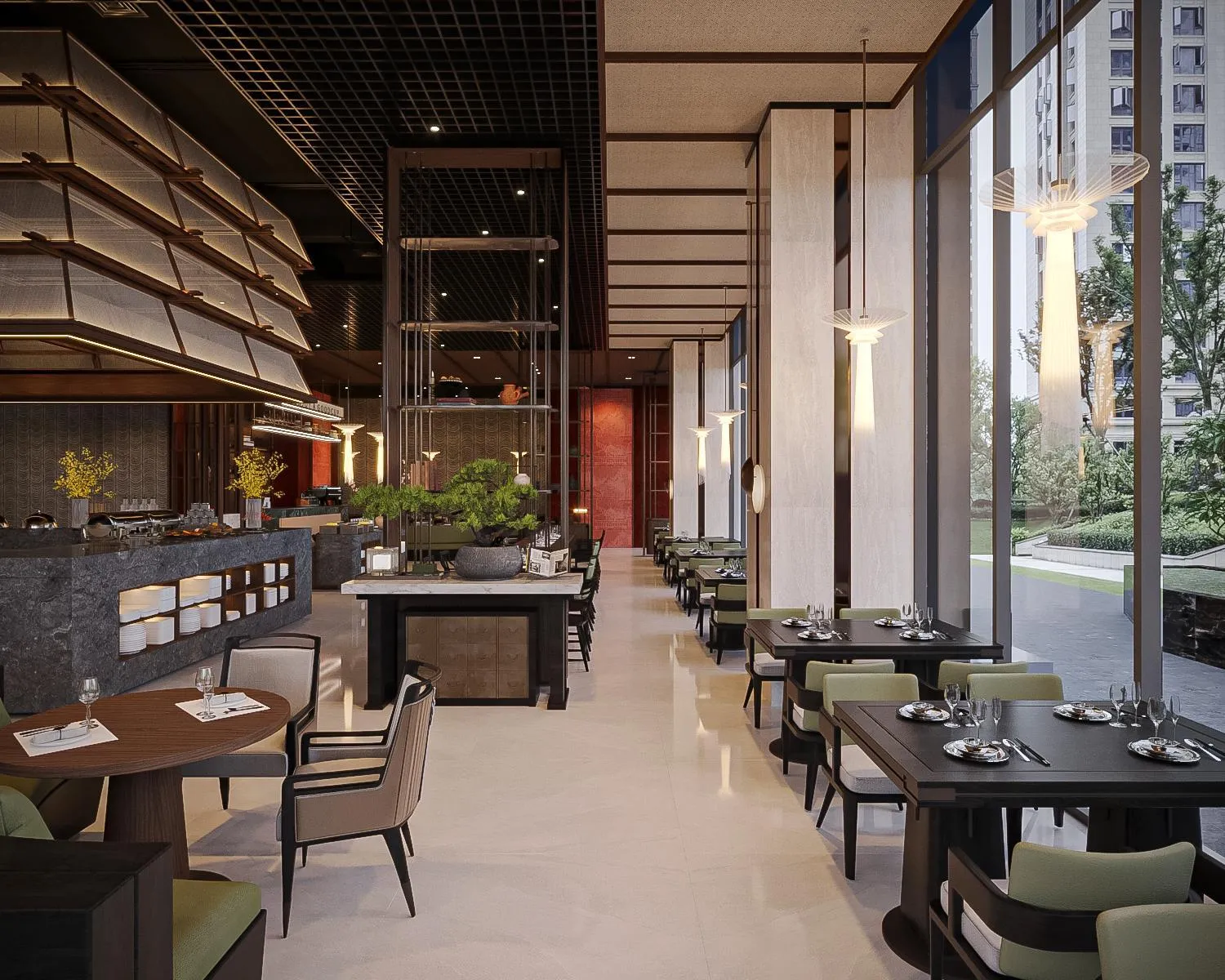 Restaurant/places to eat in Aravelle Suites