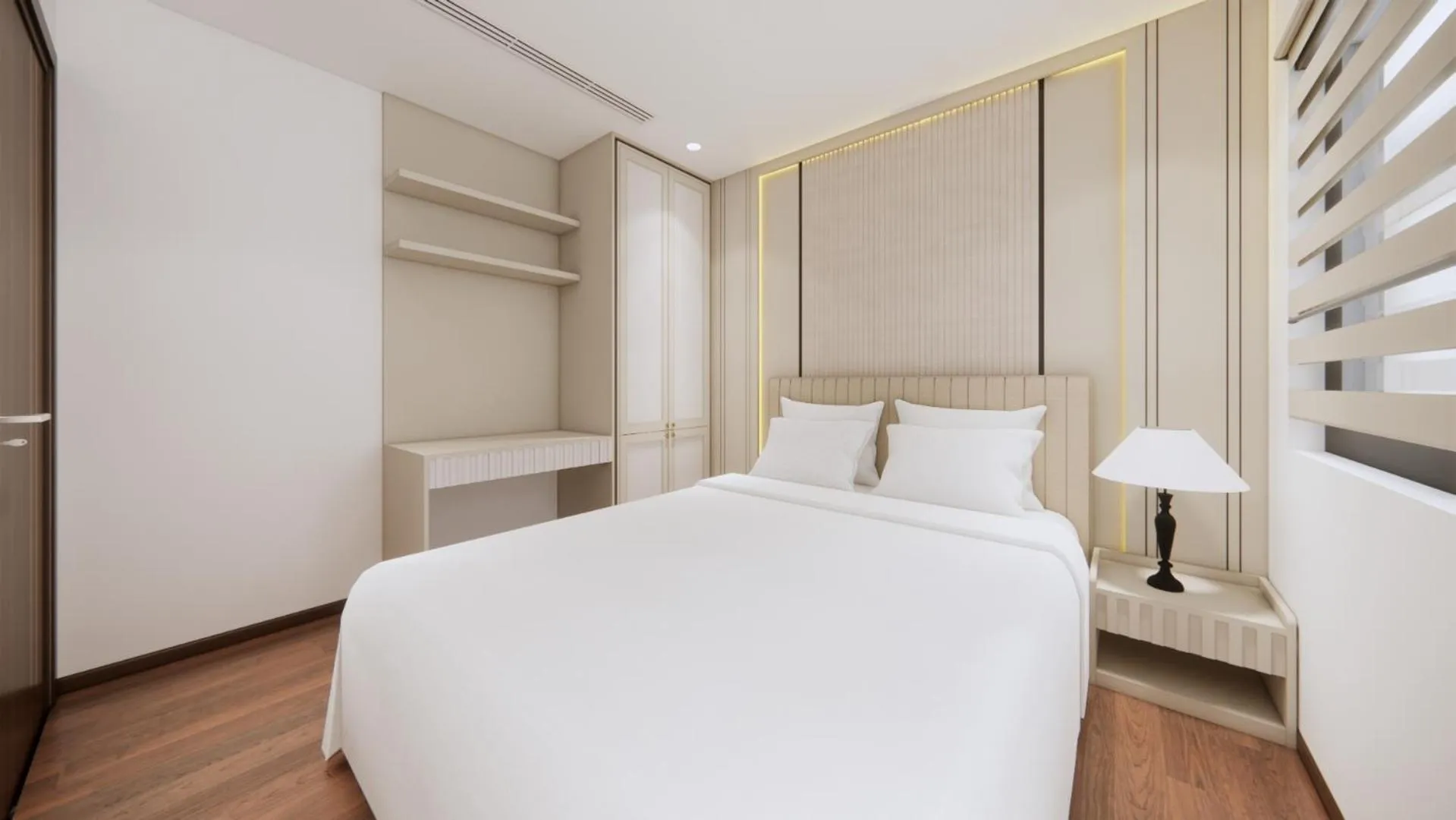 Bed in Aravelle Suites