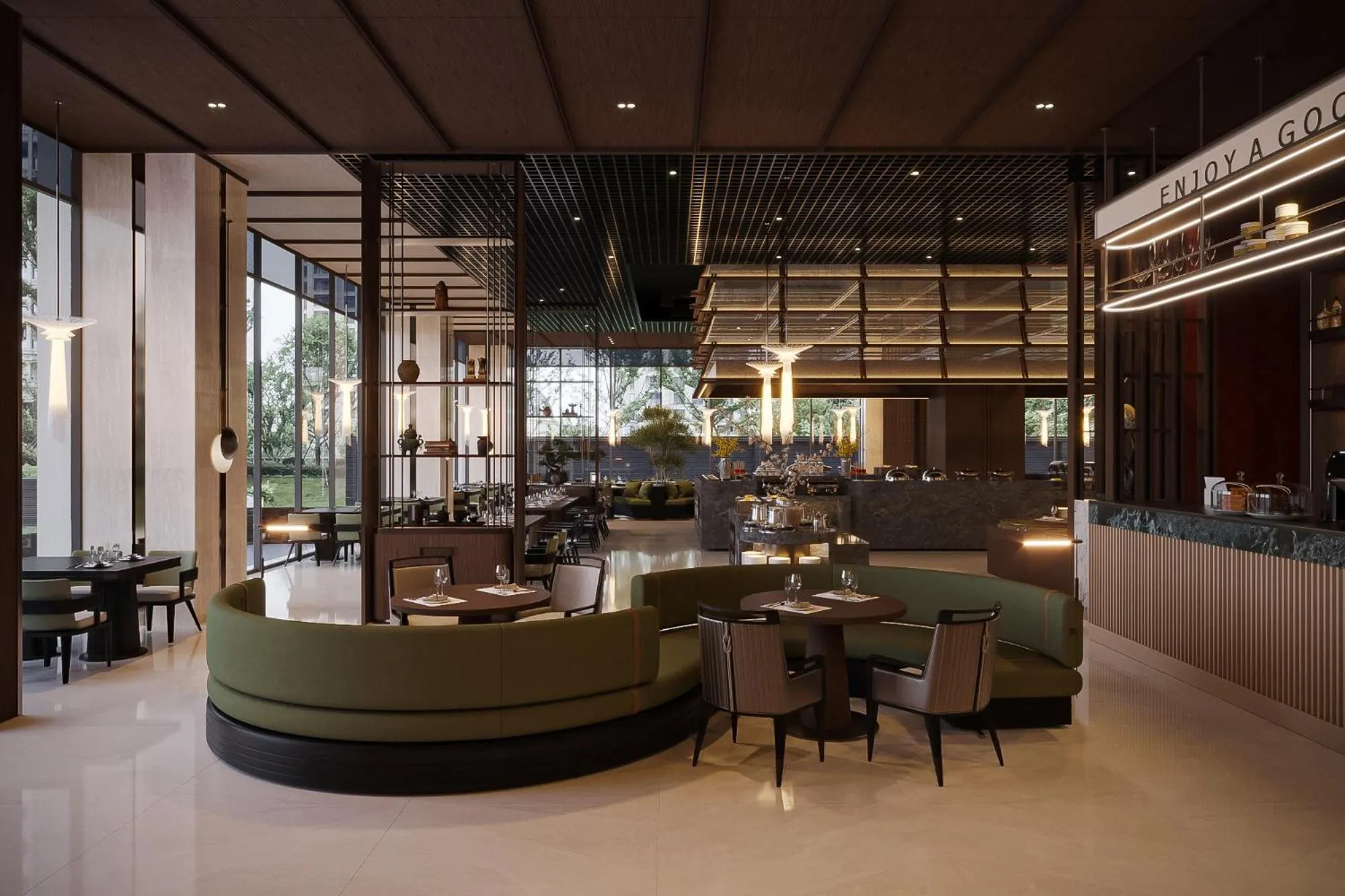 Restaurant/places to eat in Aravelle Suites