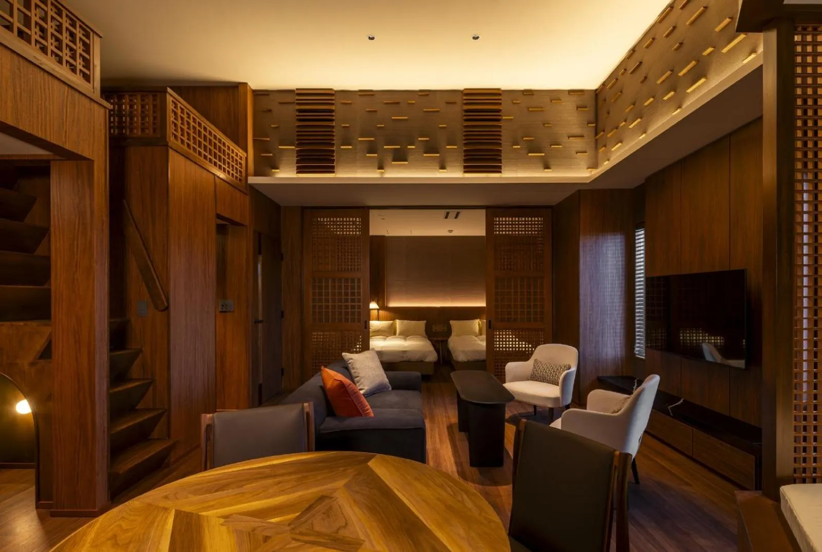 Living room, Bed in Koyaru-no-sato Doggys Island