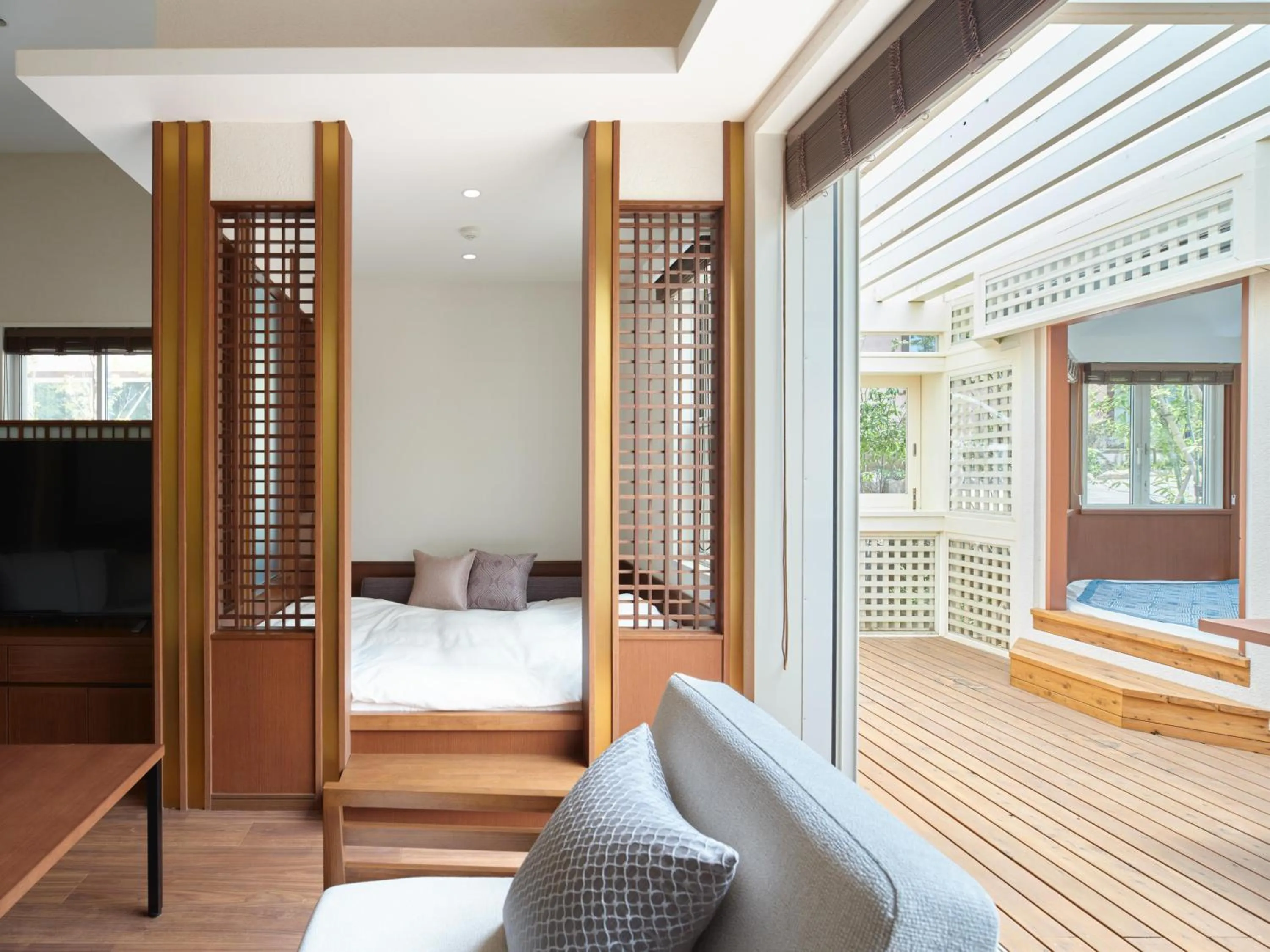 Bed in Koyaru-no-sato Doggys Island