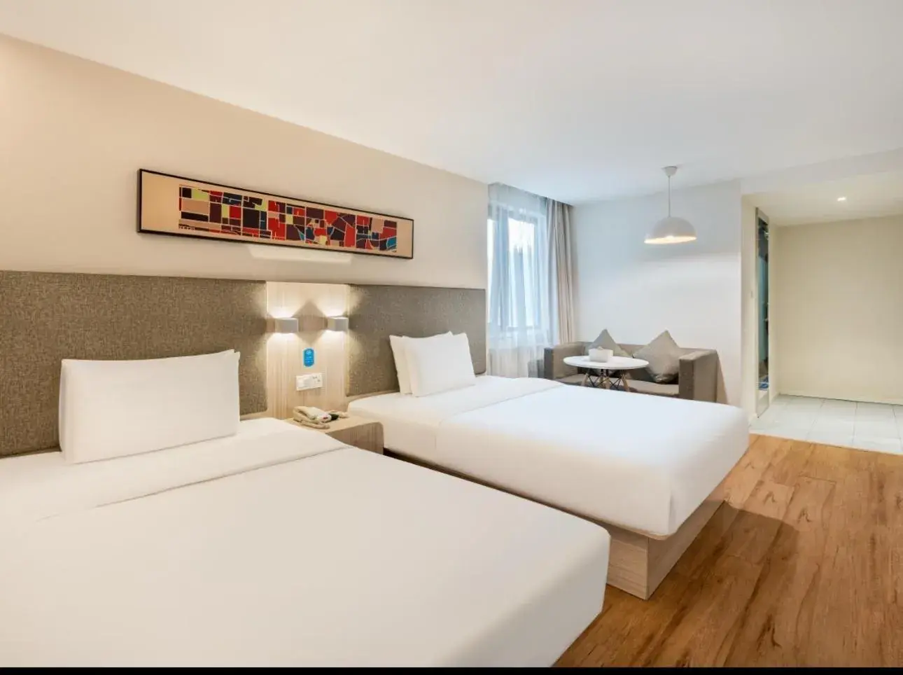 Bed in Hanting Hotel Beijing Wukesong Yongding Road Bed in Hanting Hotel Beijing Wukesong Yongding Road