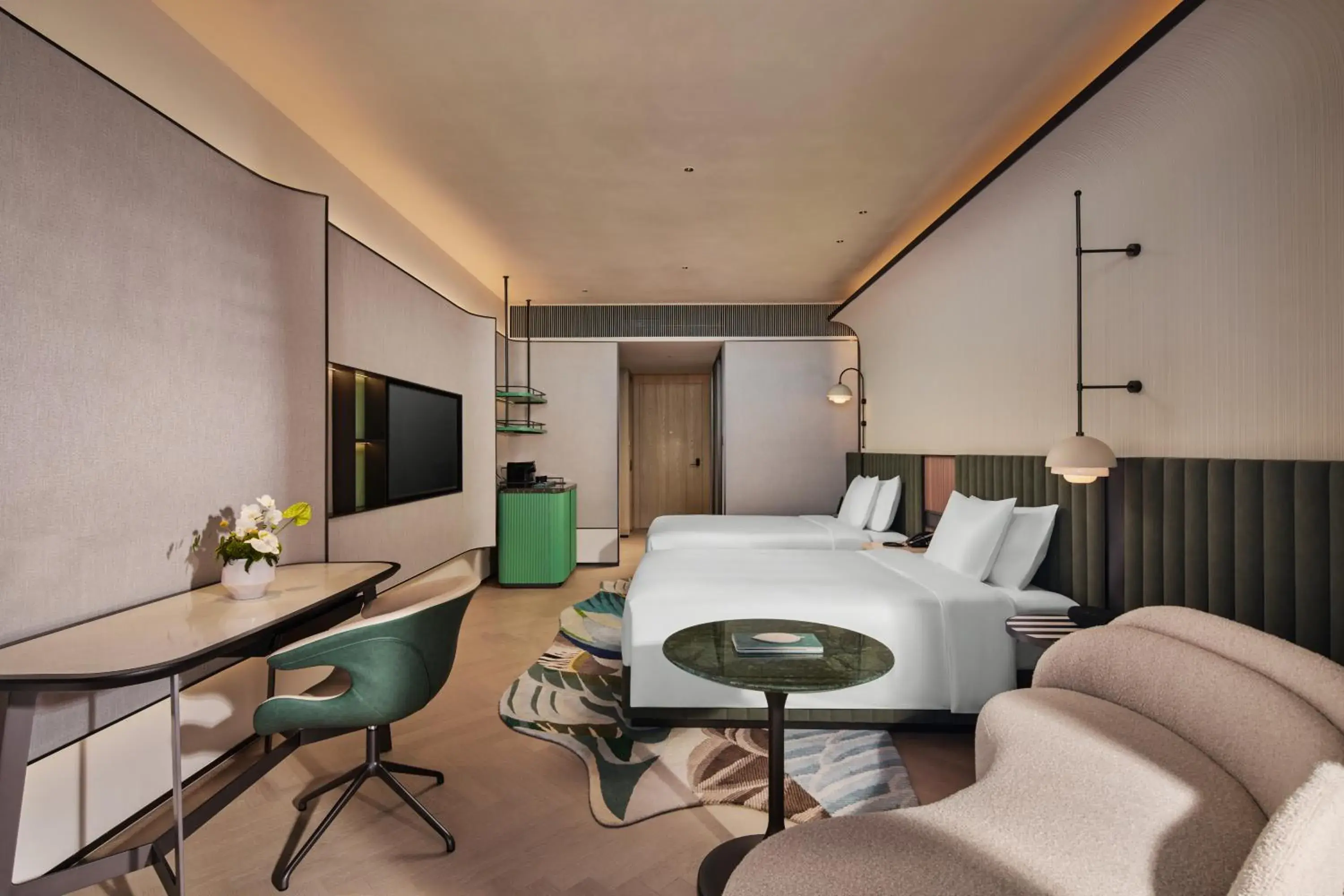 Standard Double Room with Balcony in Hotel Indigo Shanghai Harbour City Standard Double Room with Balcony in Hotel Indigo Shanghai Harbour City