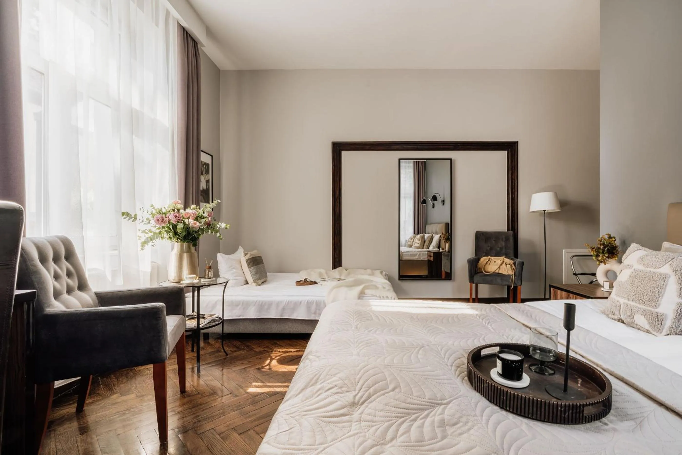 Bed in Grottger Luxury Boutique Hotel City