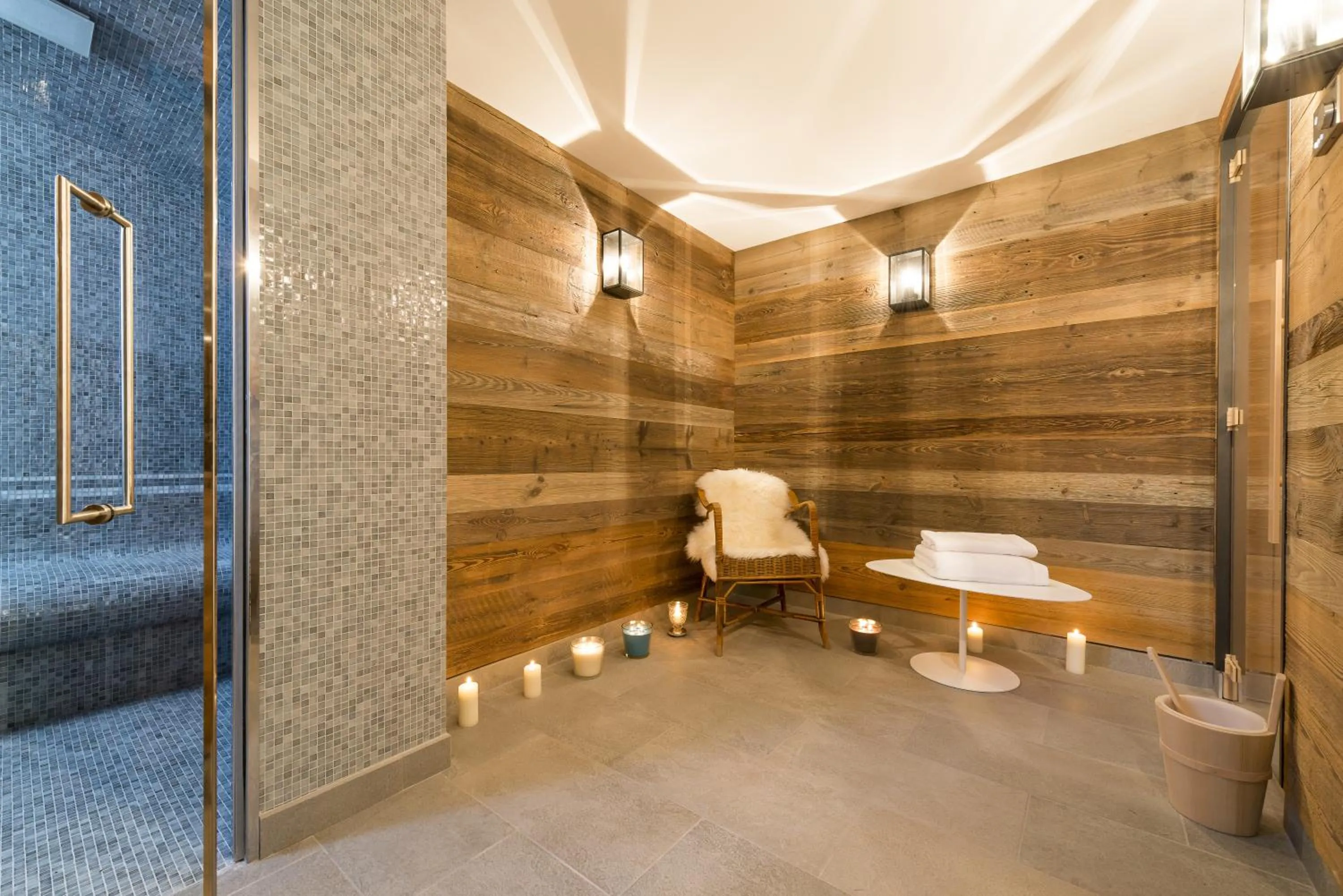 Sauna in Les Chalets Du Jardin Alpin