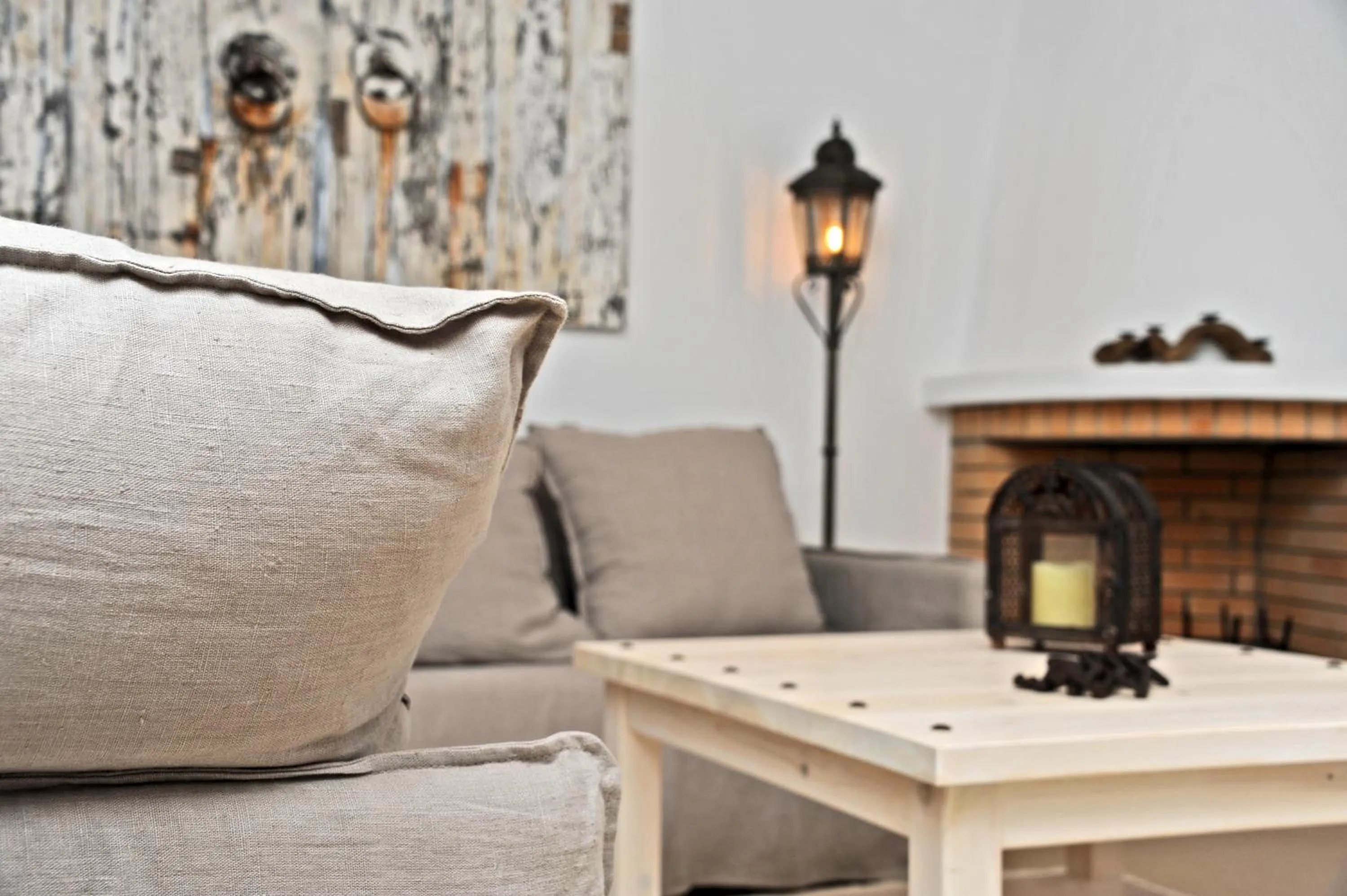 Living room in White Tinos Luxury Suites