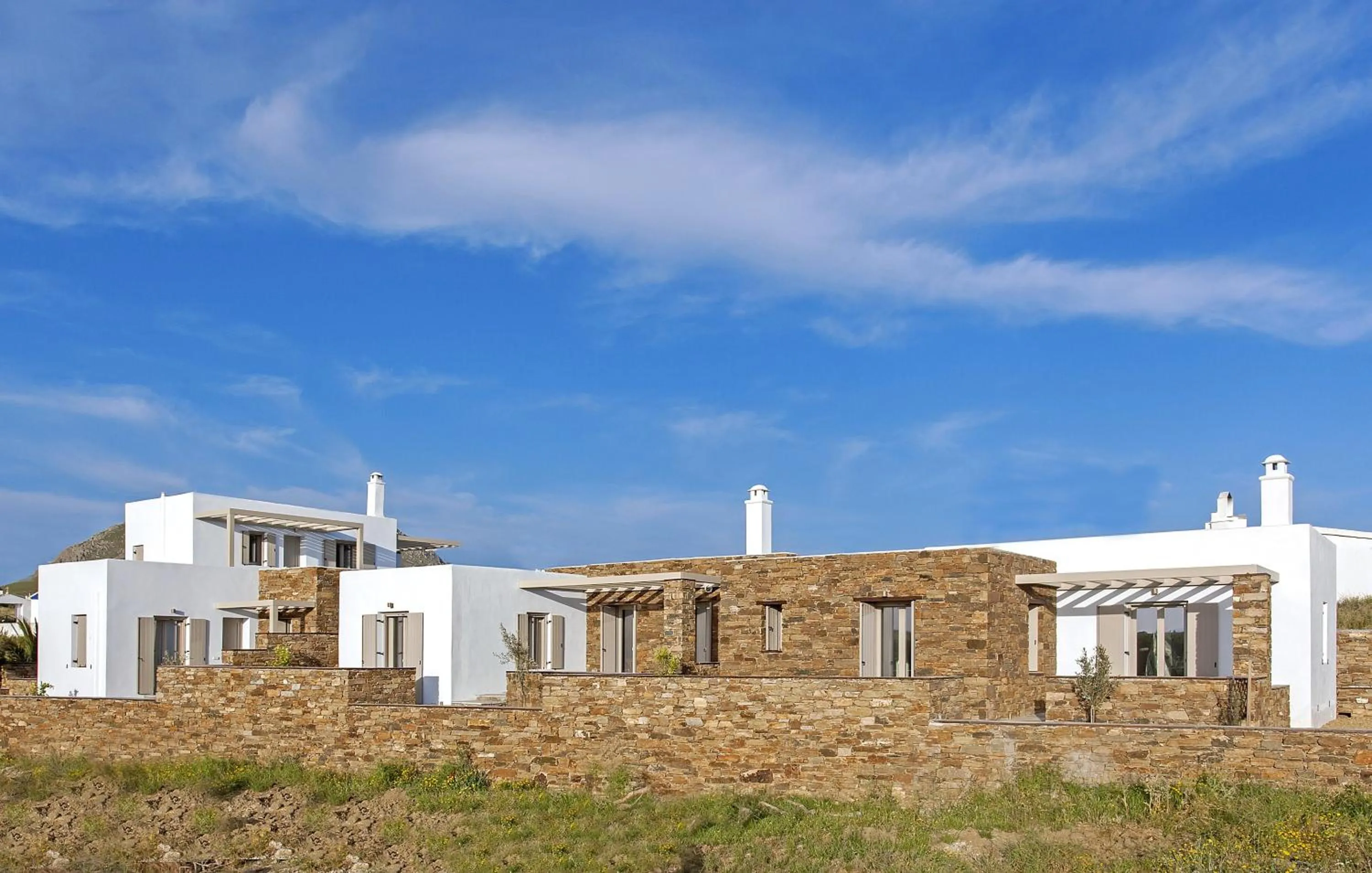 Bird's eye view in White Tinos Luxury Suites