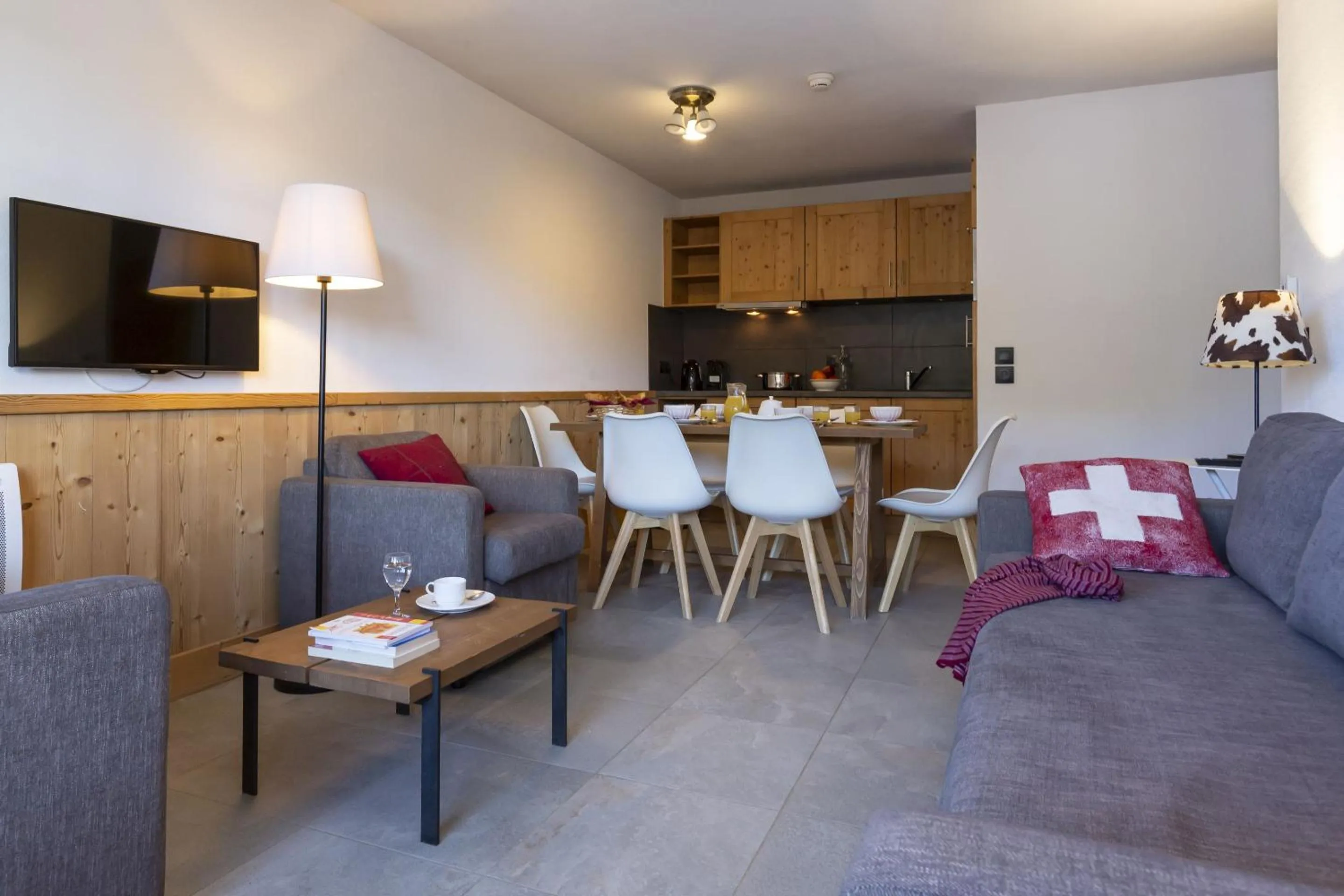 Dining area in Résidence Odalys Les Fermes de Châtel