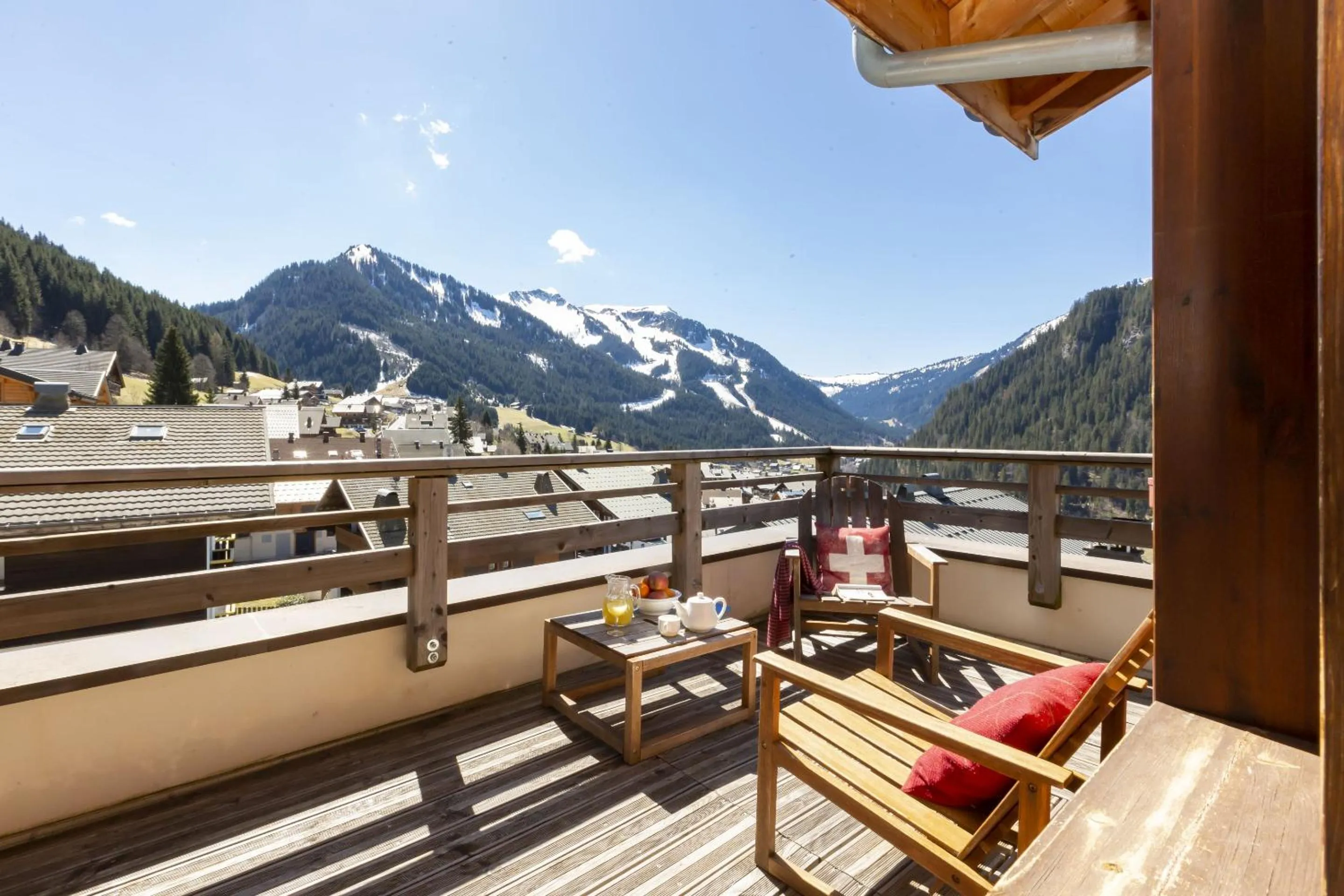 Balcony/Terrace in Résidence Odalys Les Fermes de Châtel