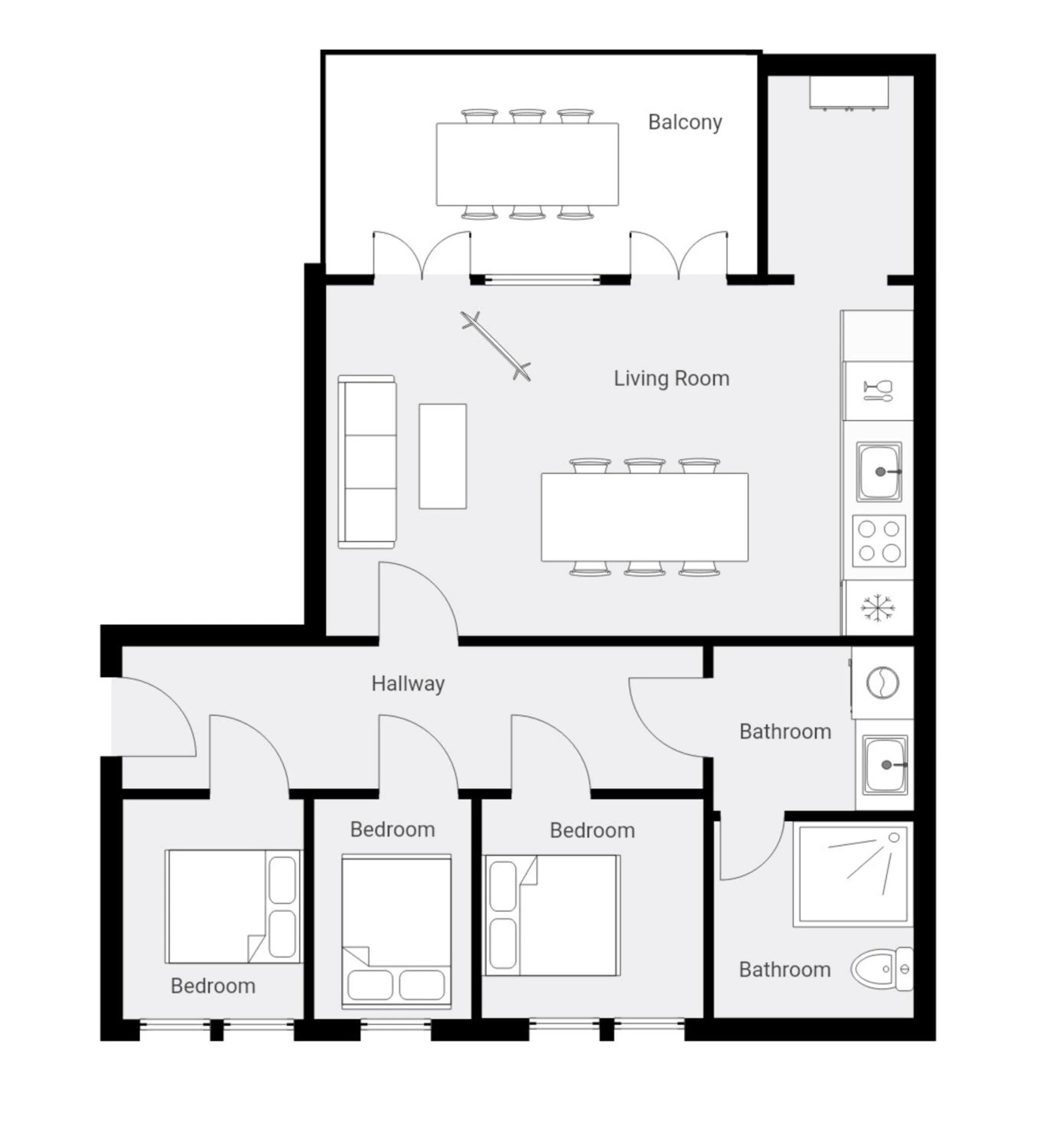 Three-Bedroom Apartment with Balcony in No186 apartments by Daniel&Jacob's