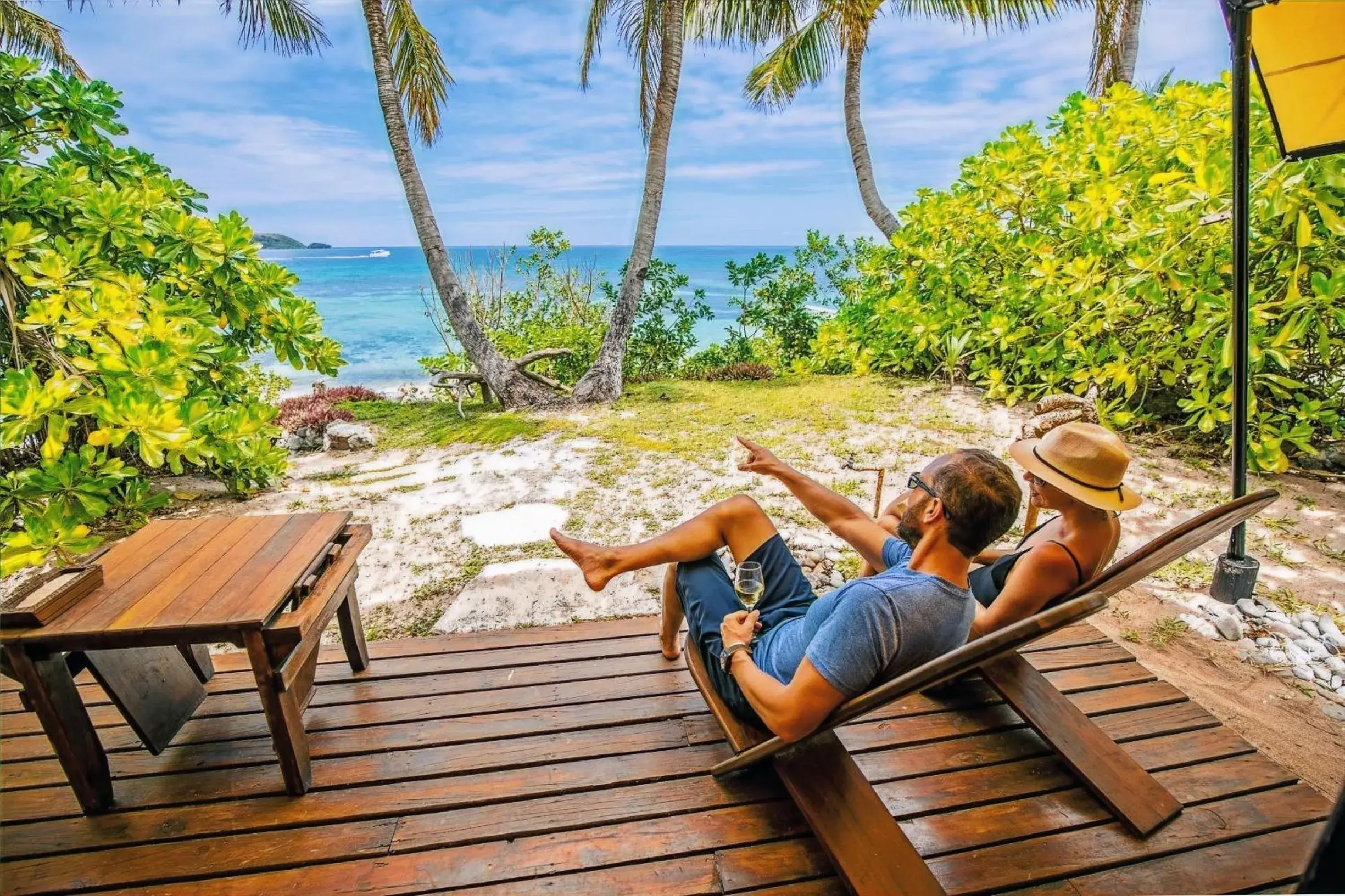 Patio in Barefoot Kuata Island Resort Patio in Barefoot Kuata Island Resort