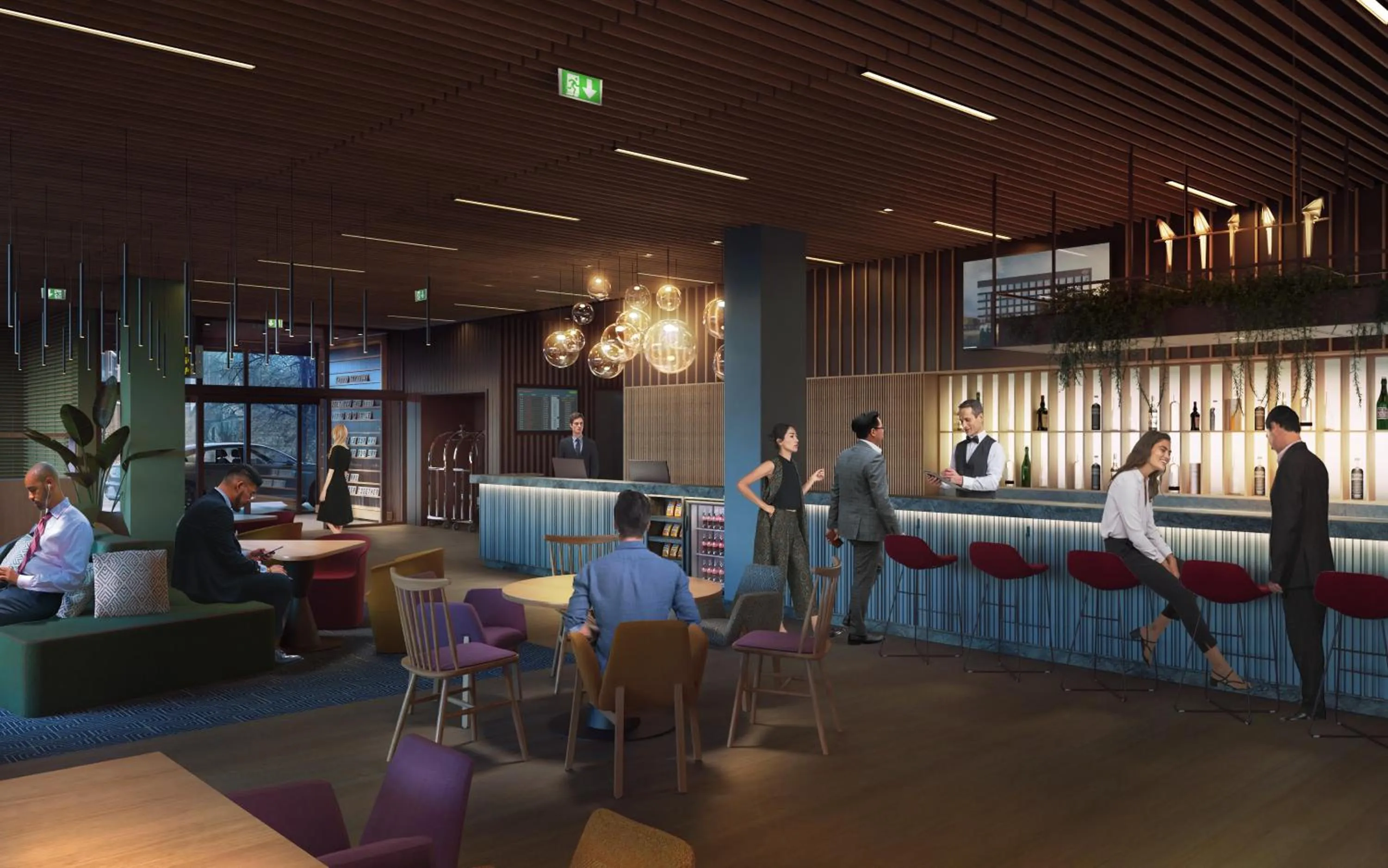 Lounge or bar in Hampton By Hilton Wroclaw Airport