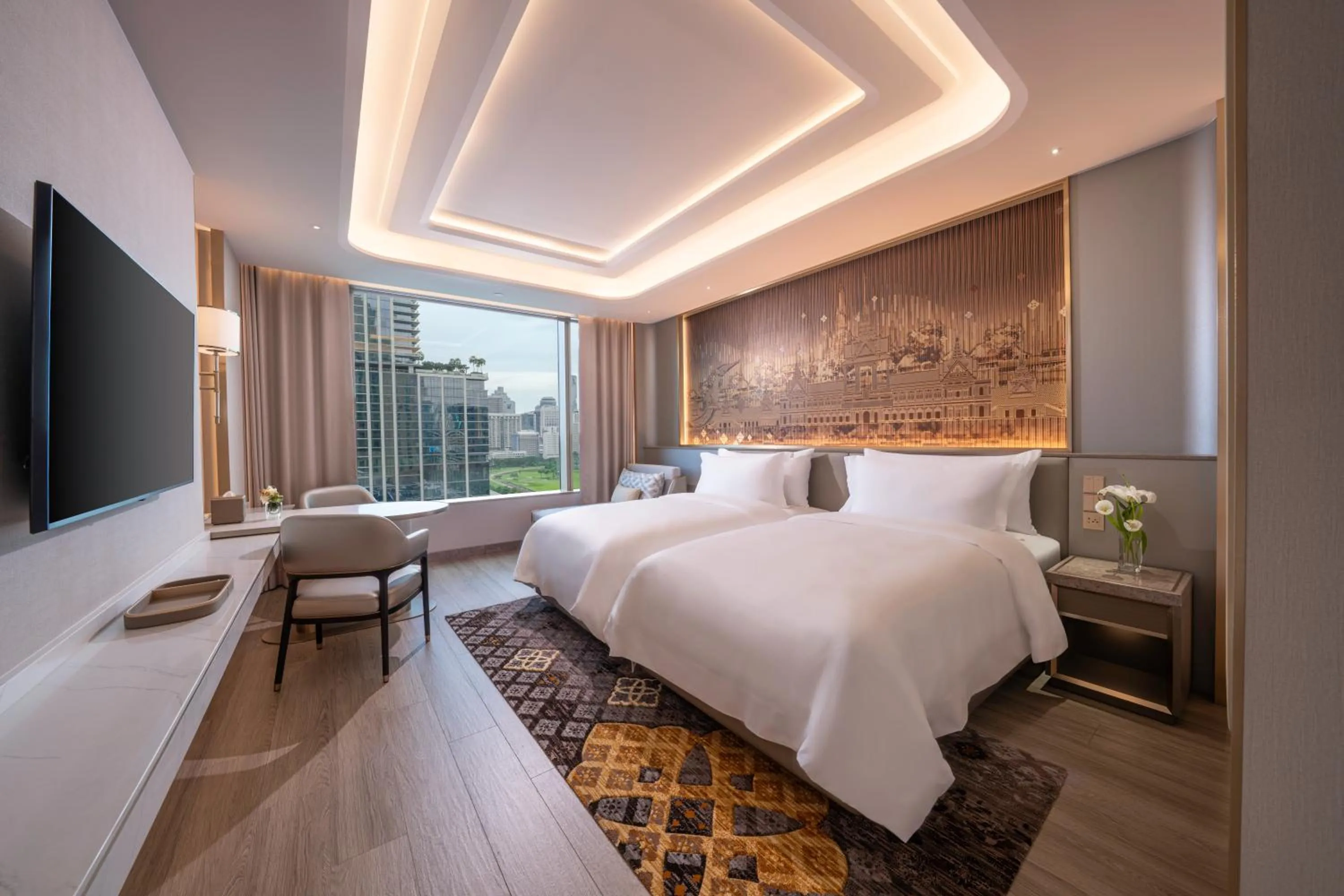 Bed in Grande Centre Point Prestige Bangkok