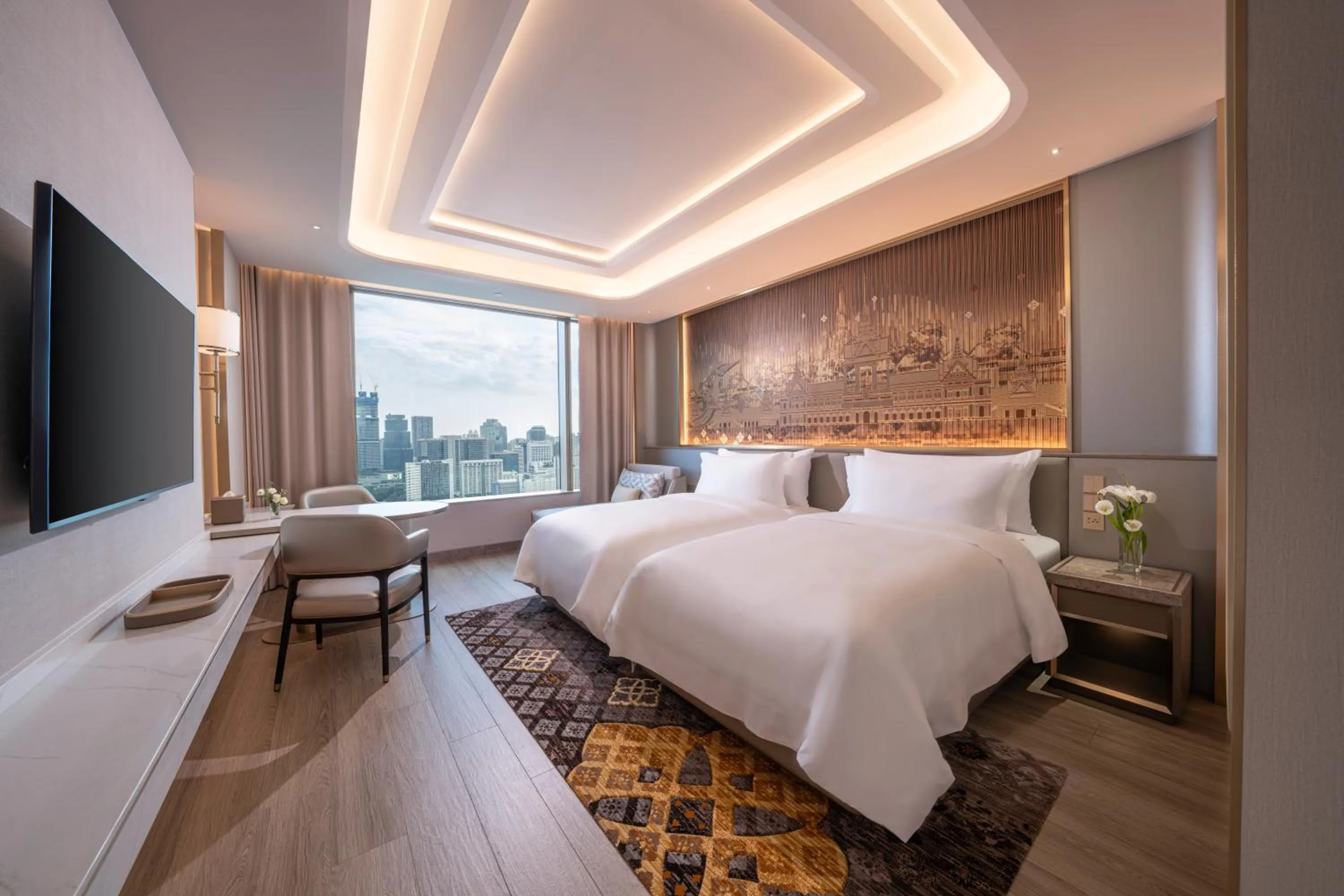 Bed in Grande Centre Point Prestige Bangkok