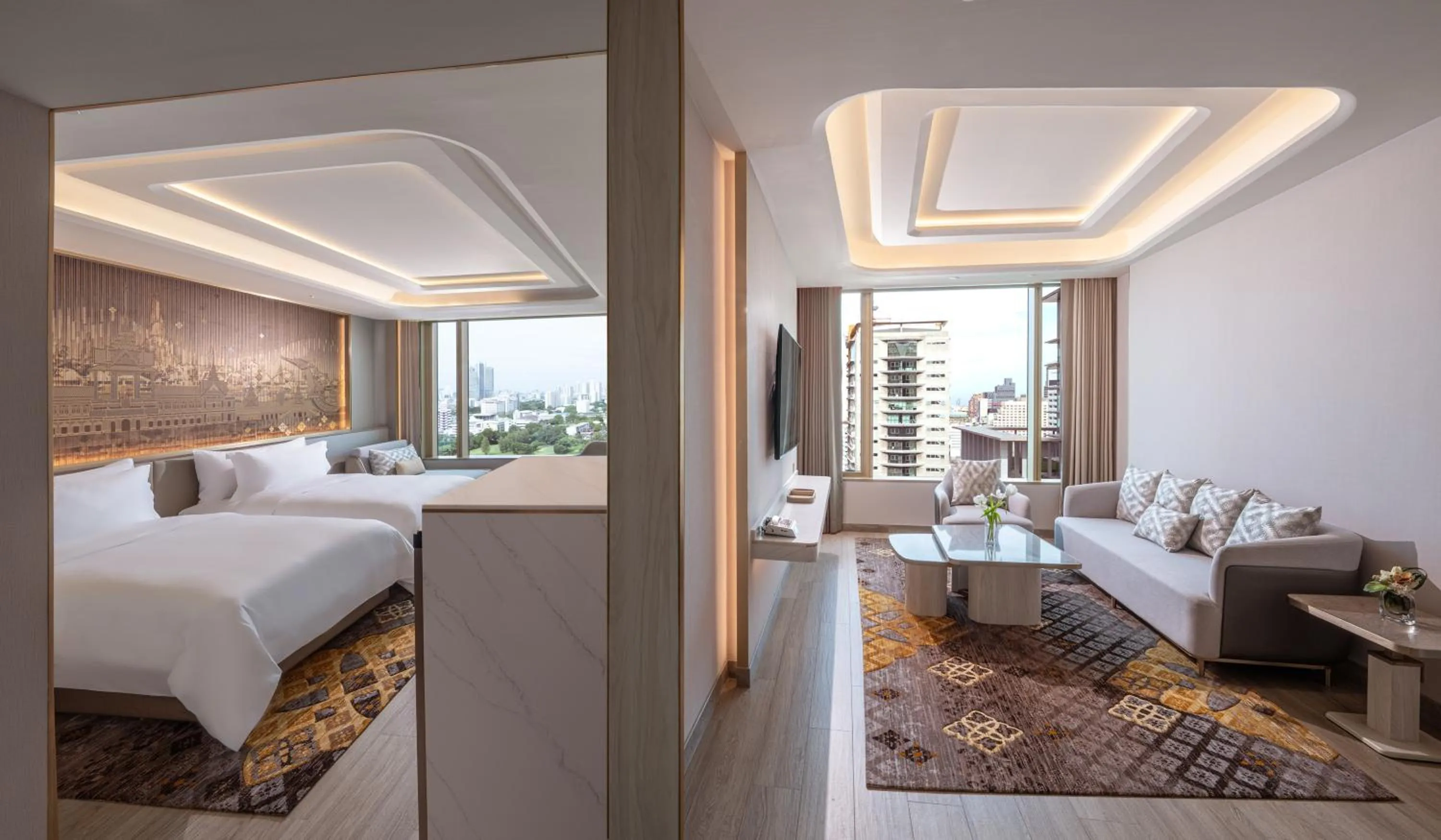 Living room, Bed in Grande Centre Point Prestige Bangkok