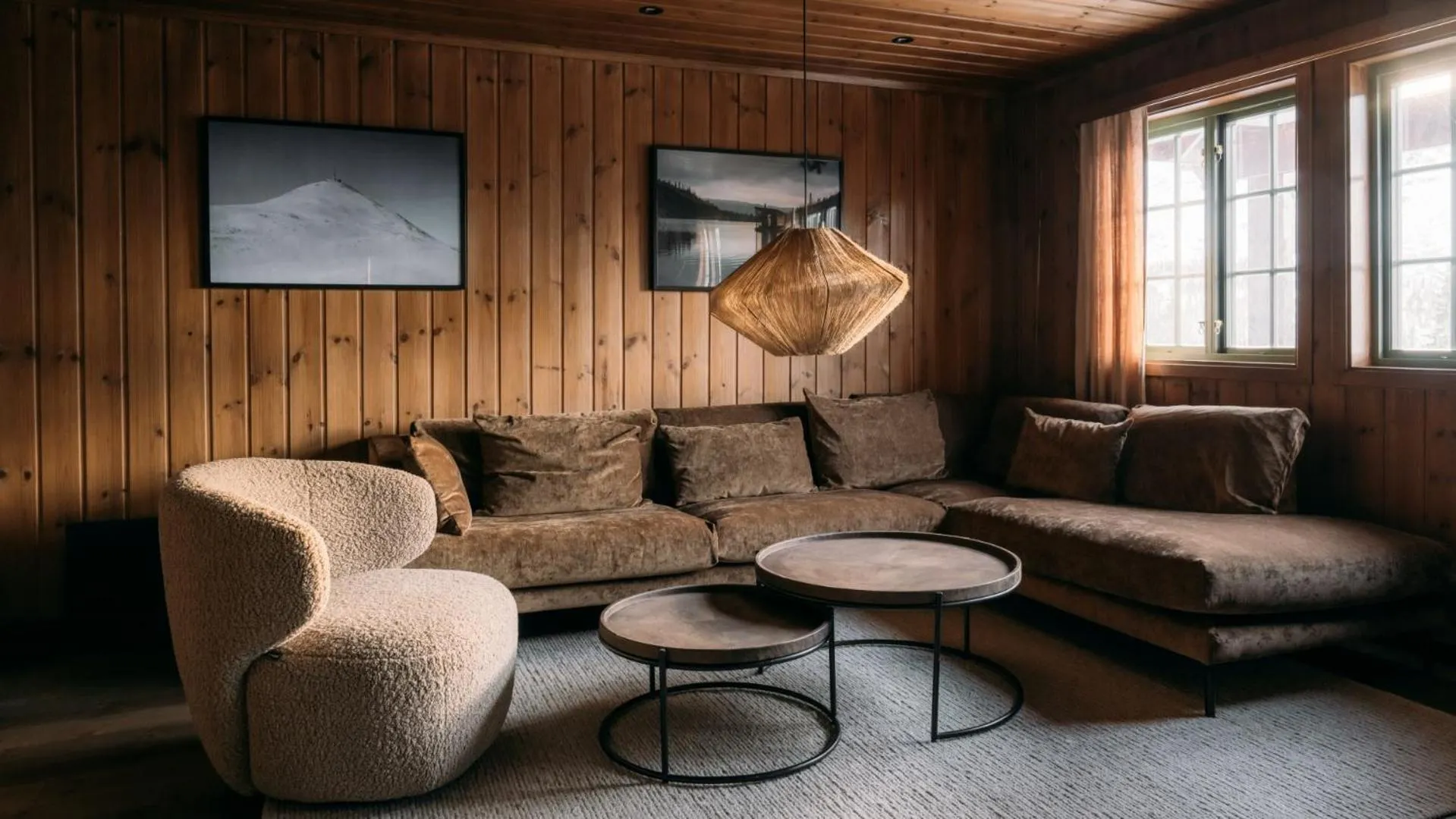 Living room in Kvitåvatn Fjellhytter