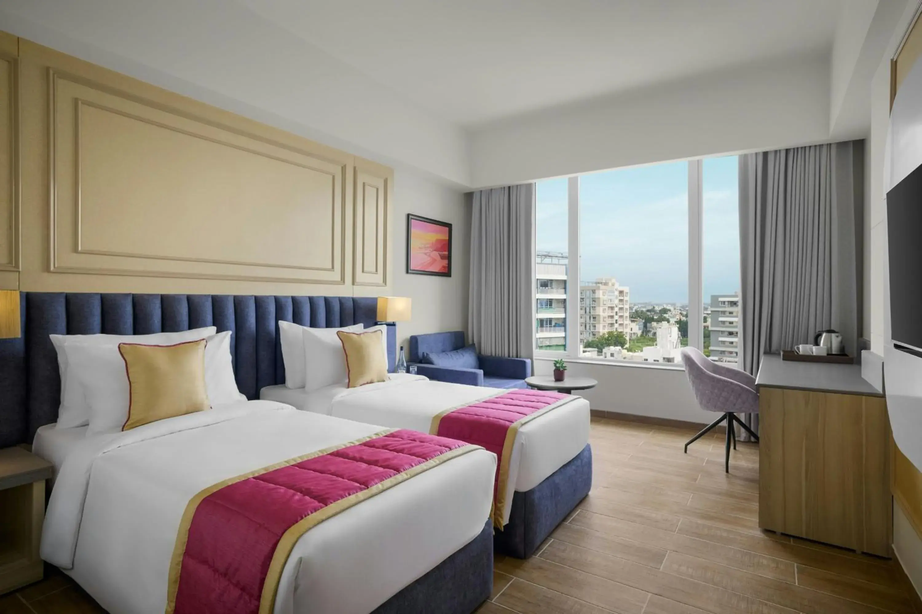Winter Green Twin Room with City View - single occupancy in The Fern Residency, Solapur, Series by Marriott Winter Green Twin Room with City View - single occupancy in The Fern Residency, Solapur, Series by Marriott