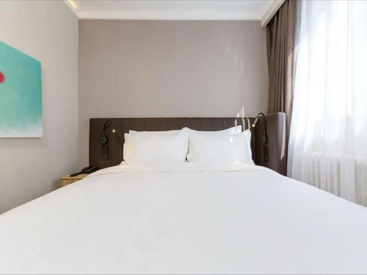 Bed in Hanting Hotel Beijing Wudaokou Tsinghua Park