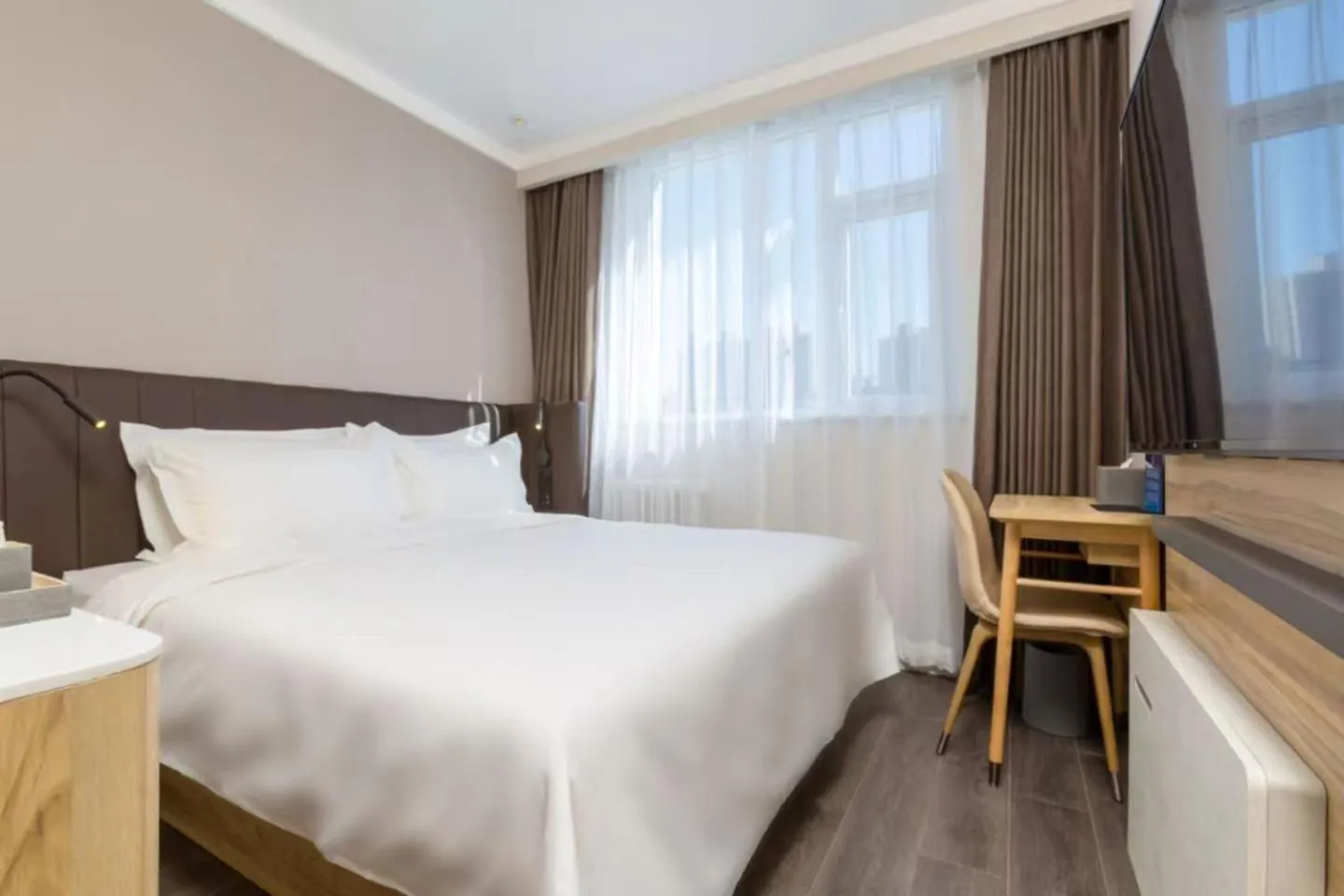 Bed in Hanting Hotel Beijing Wudaokou Tsinghua Park