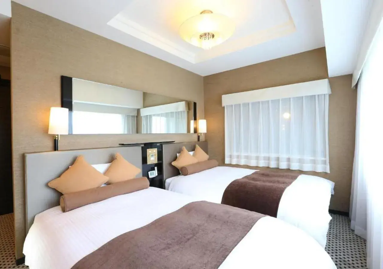 Bed in APA Hotel Shinagawa Sengakuji Ekimae Bed in APA Hotel Shinagawa Sengakuji Ekimae