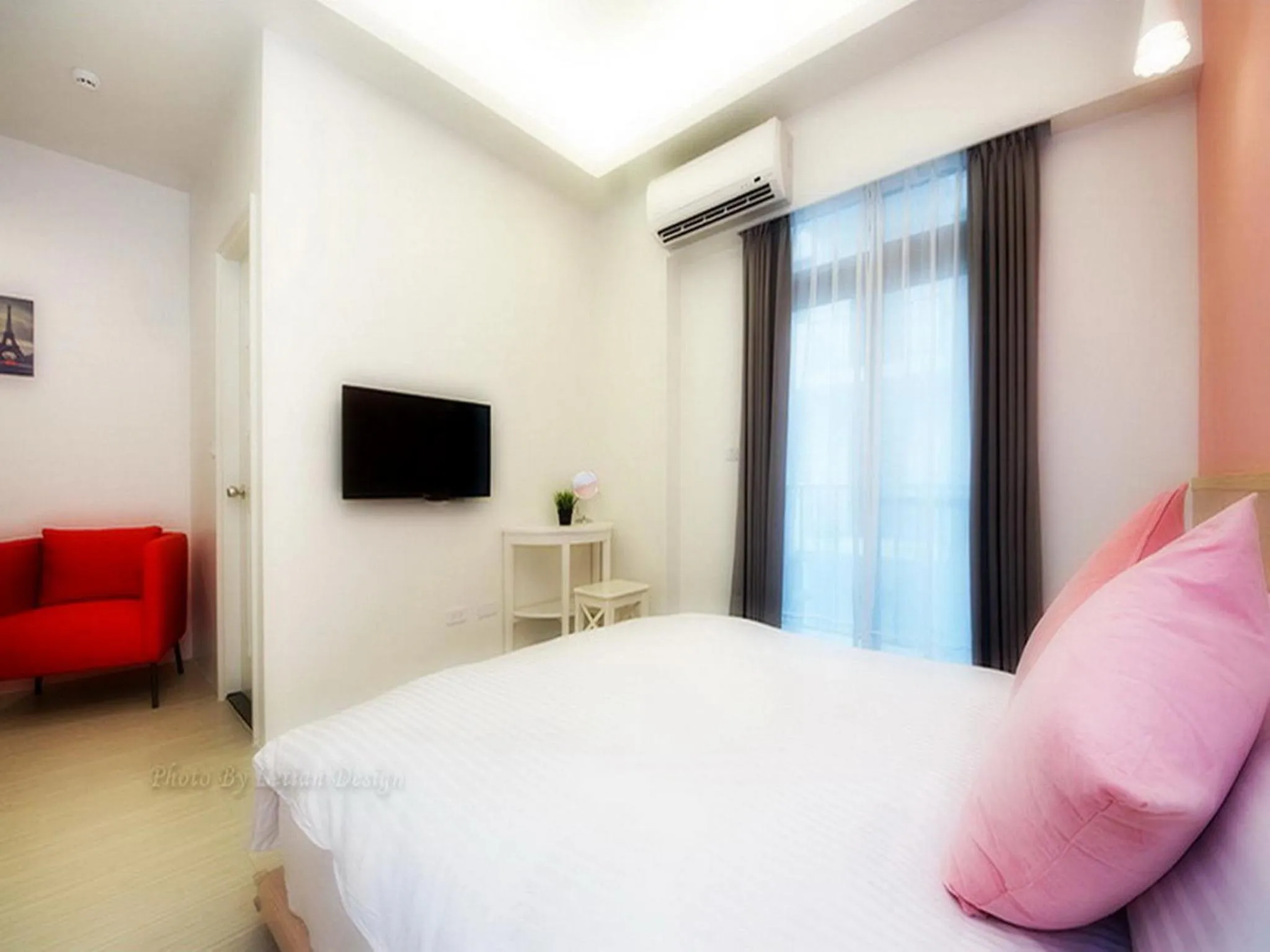 TV and multimedia, Bed in 極簡旅行民宿 Simple Travel B&B