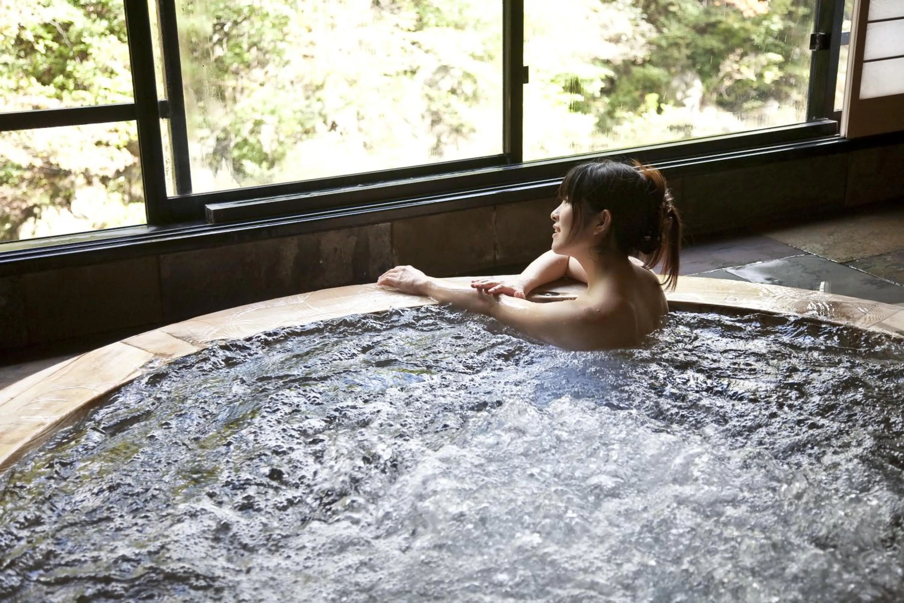 Hot Spring Bath in Minakami Hotel Juraku