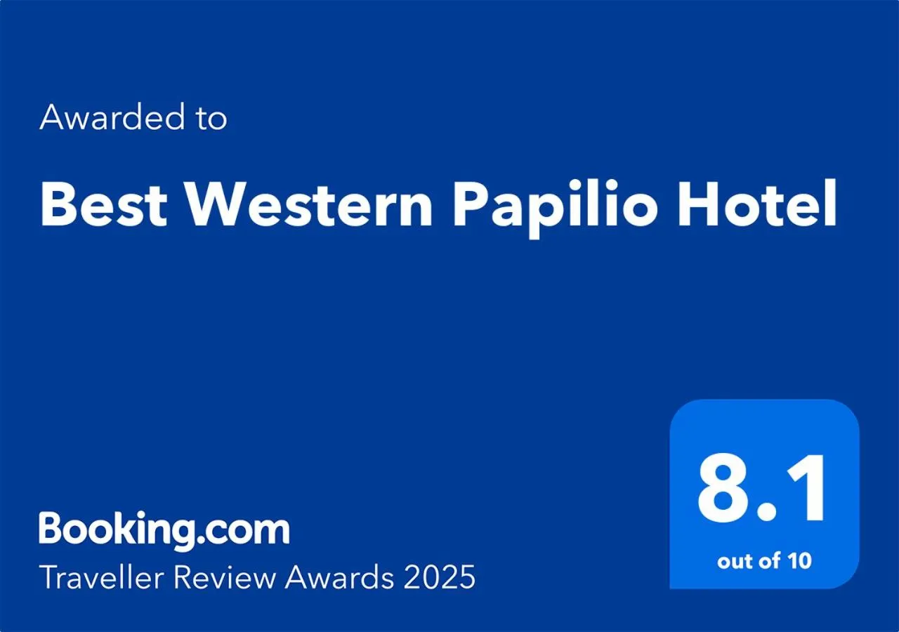 Certificate/Award in Best Western Papilio Hotel