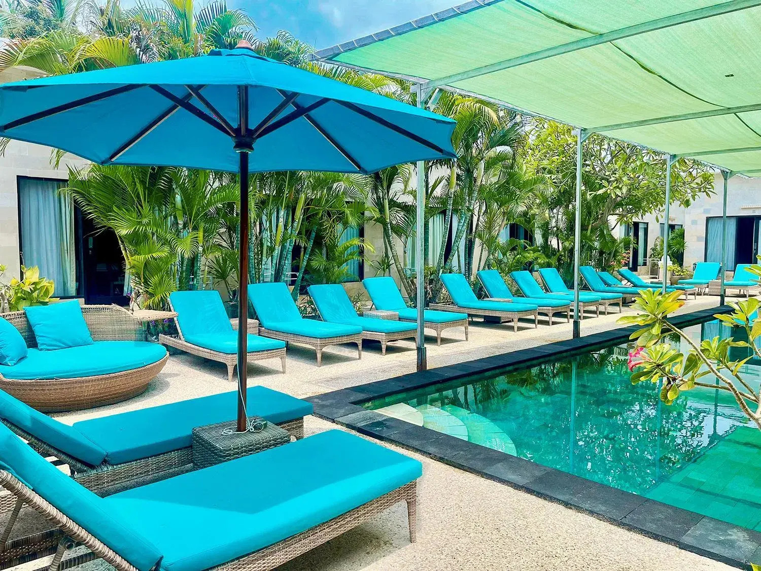 Pool view in Kura Kura Resort Gili Meno Pool view in Kura Kura Resort Gili Meno