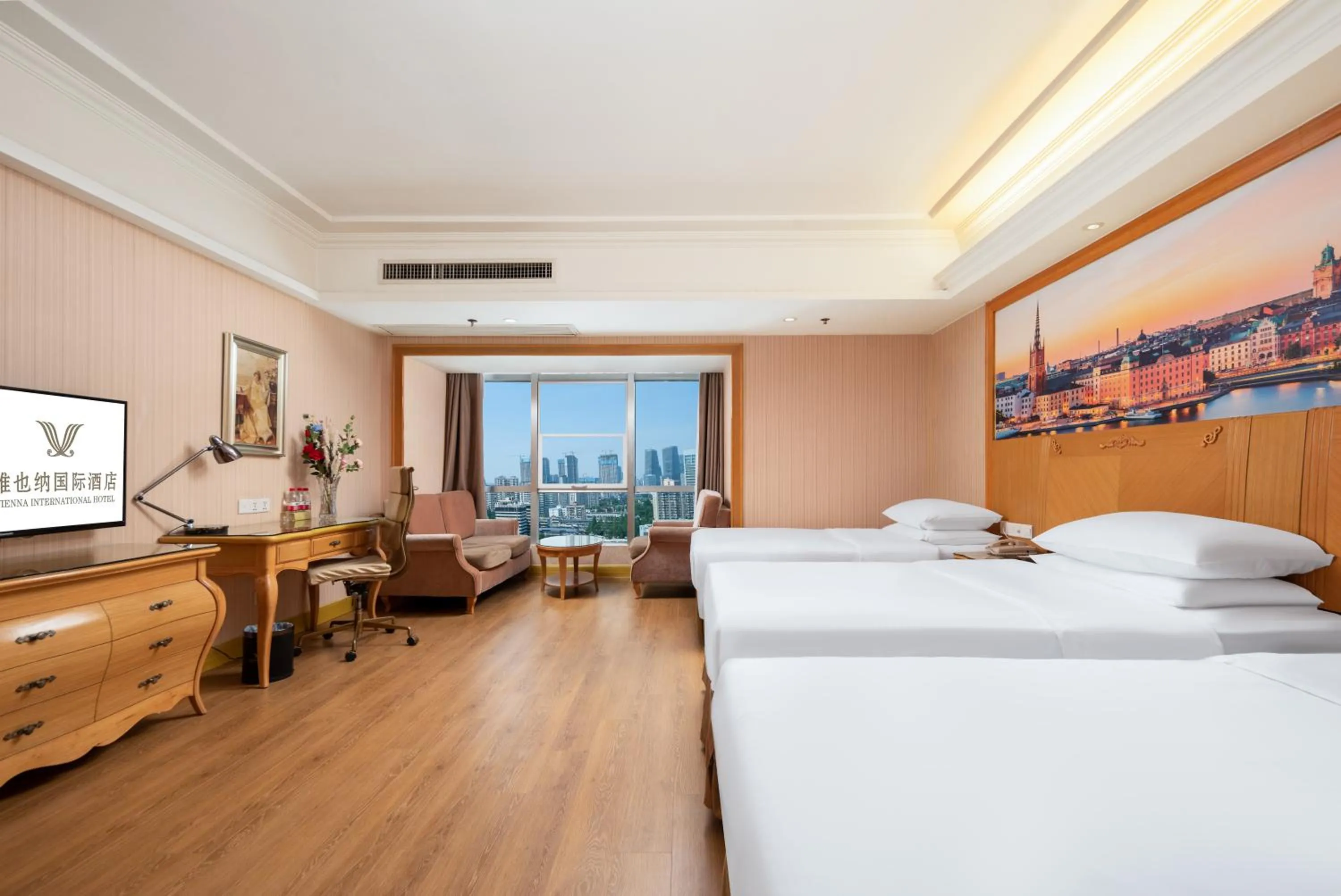 Bed in Vienna International Hotel Wuhan Jiefang Avenue