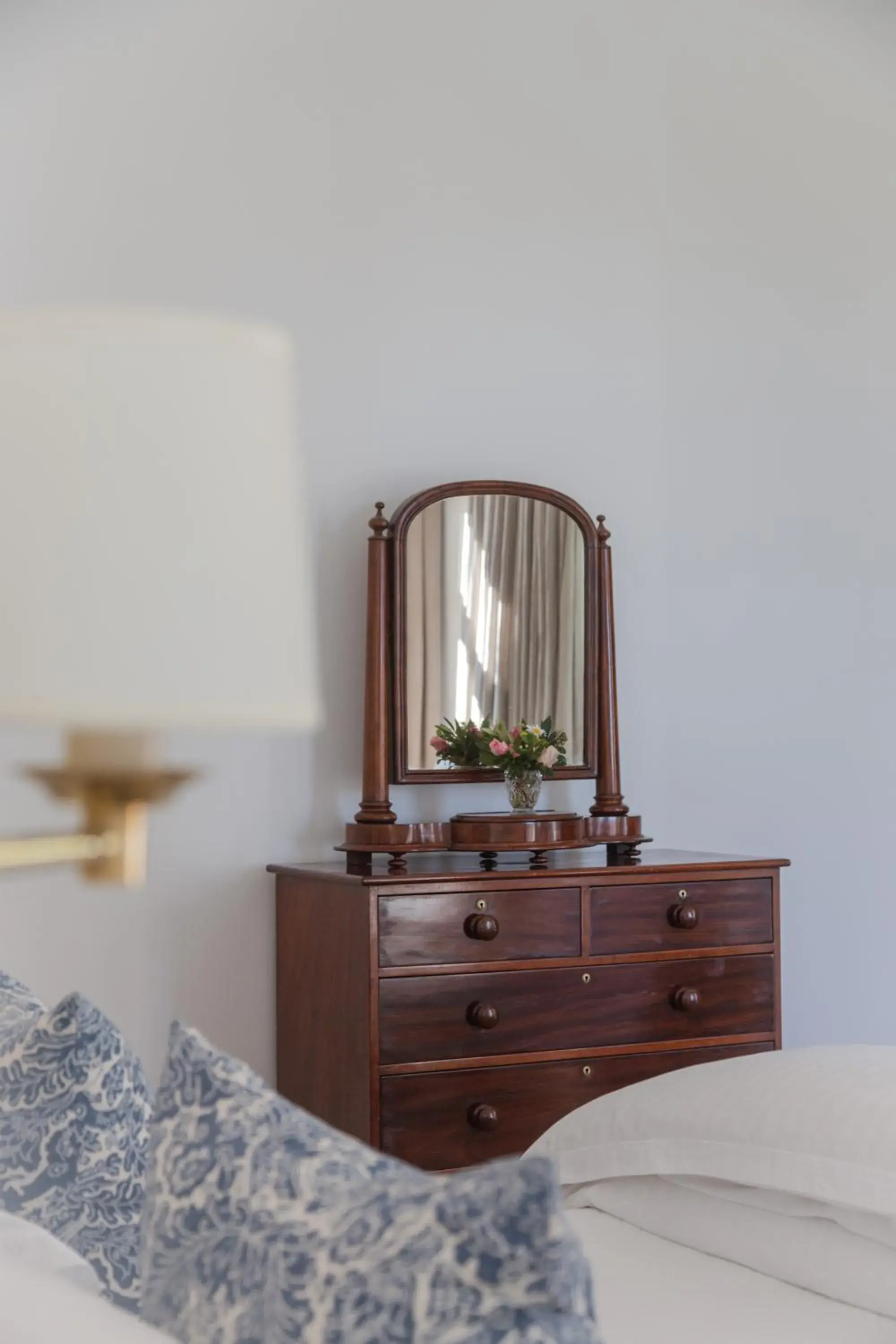 Bed in Lily Pond House at Le Lude Bed in Lily Pond House at Le Lude