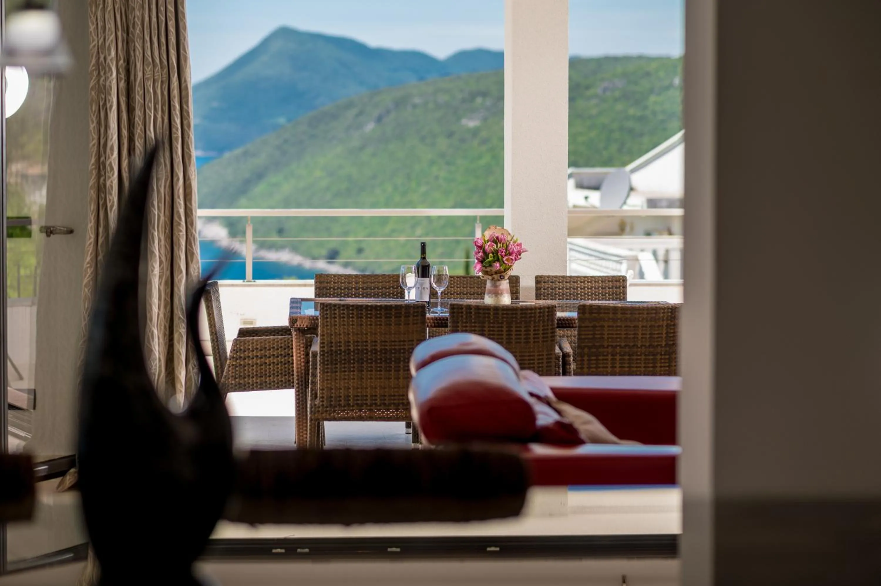 Balcony/Terrace in Villa Luštica, Spacious 4-Bedroom Villa with Private Pool