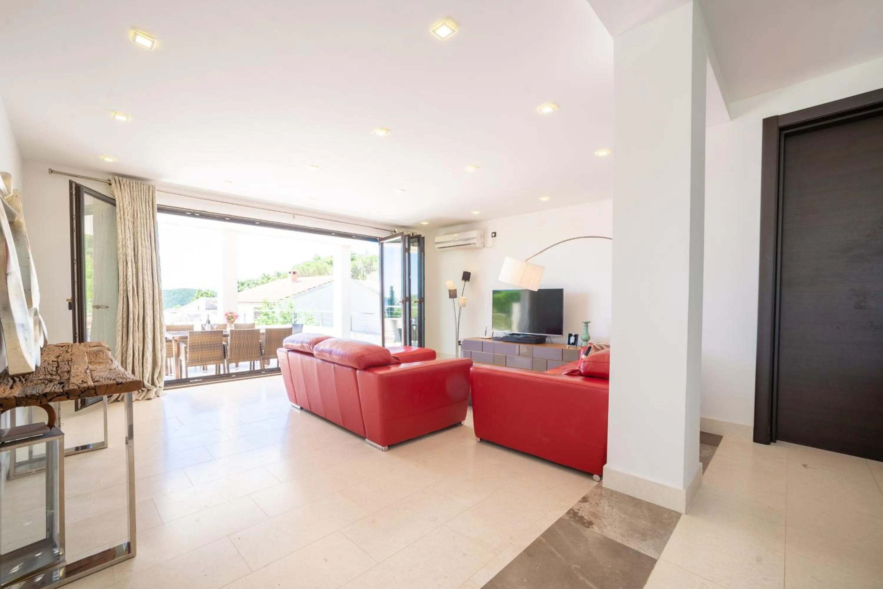 TV and multimedia in Villa Luštica, Spacious 4-Bedroom Villa with Private Pool