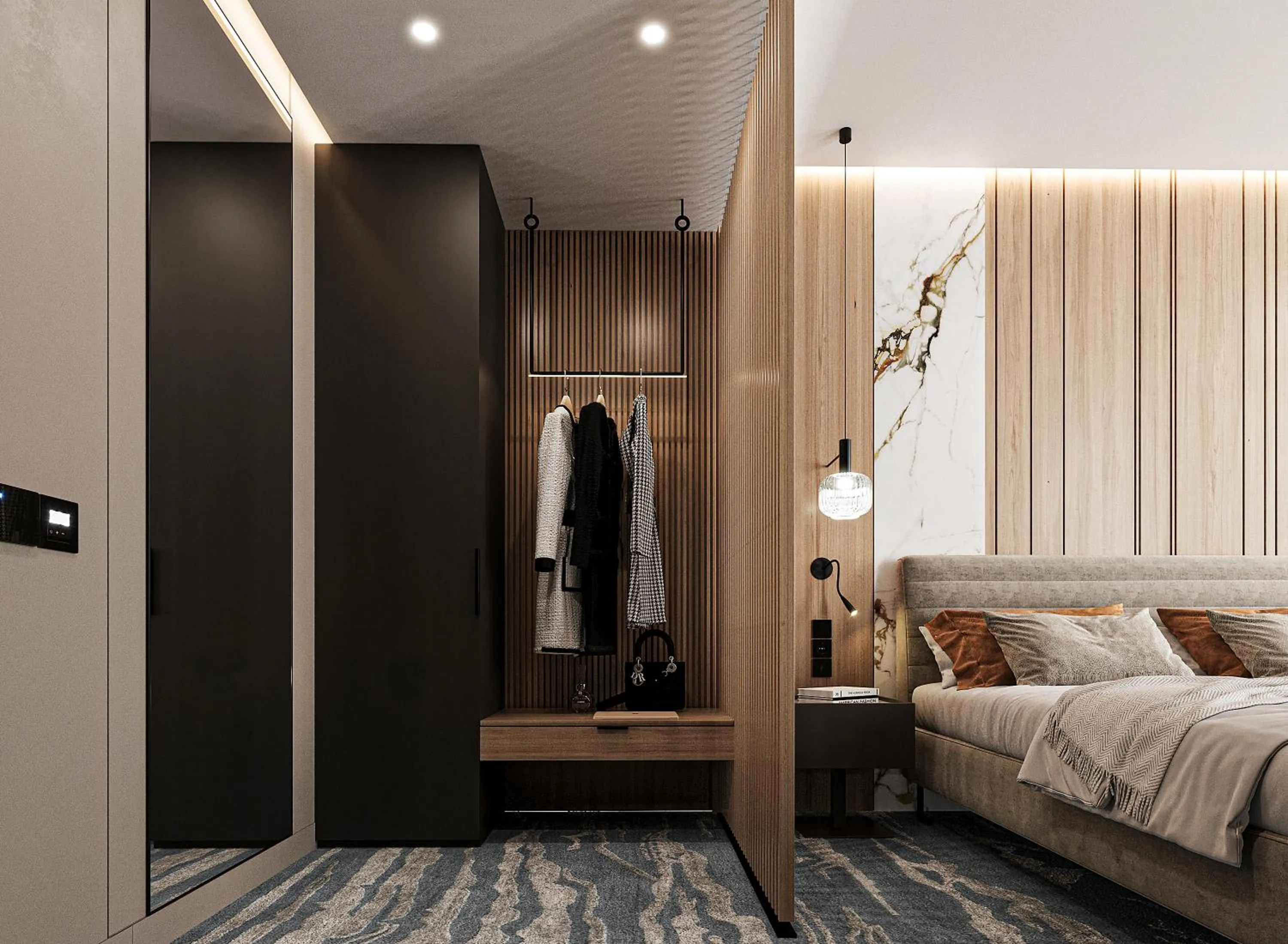 wardrobe, Bed in Crowne Plaza Durres by IHG