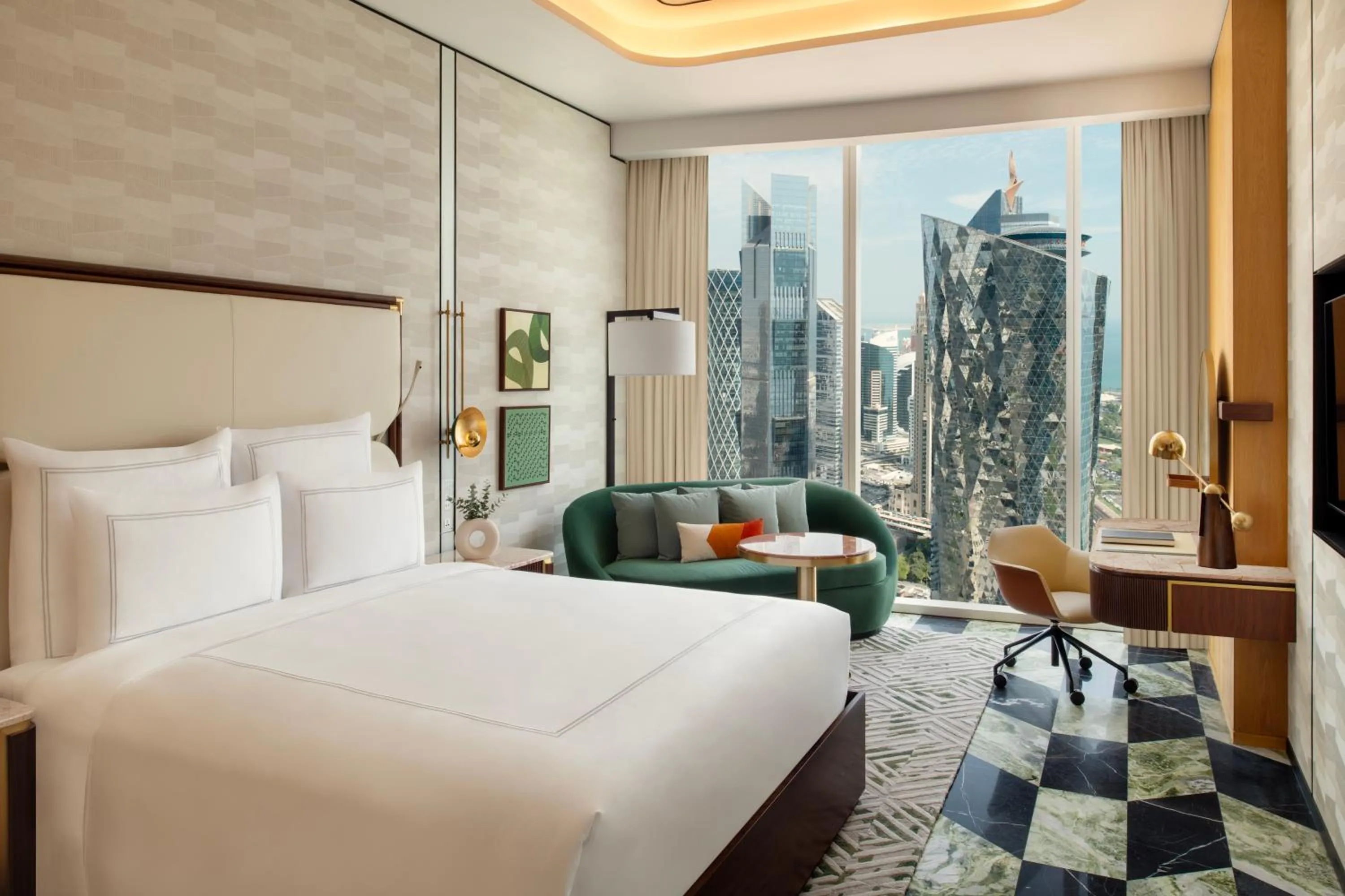 Bedroom, Bed in Swissôtel Corniche Park Towers Doha