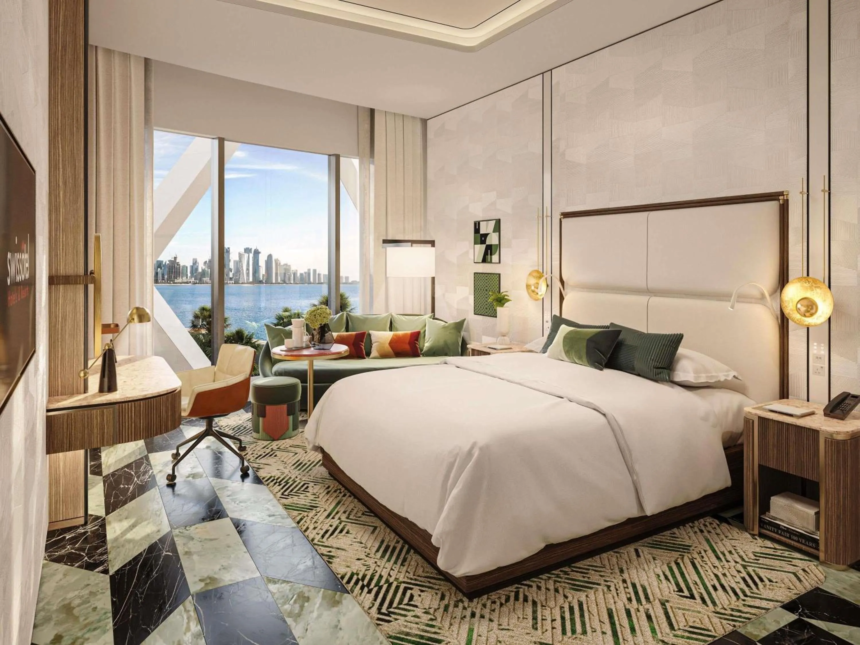 Bedroom, Bed in Swissôtel Corniche Park Towers Doha