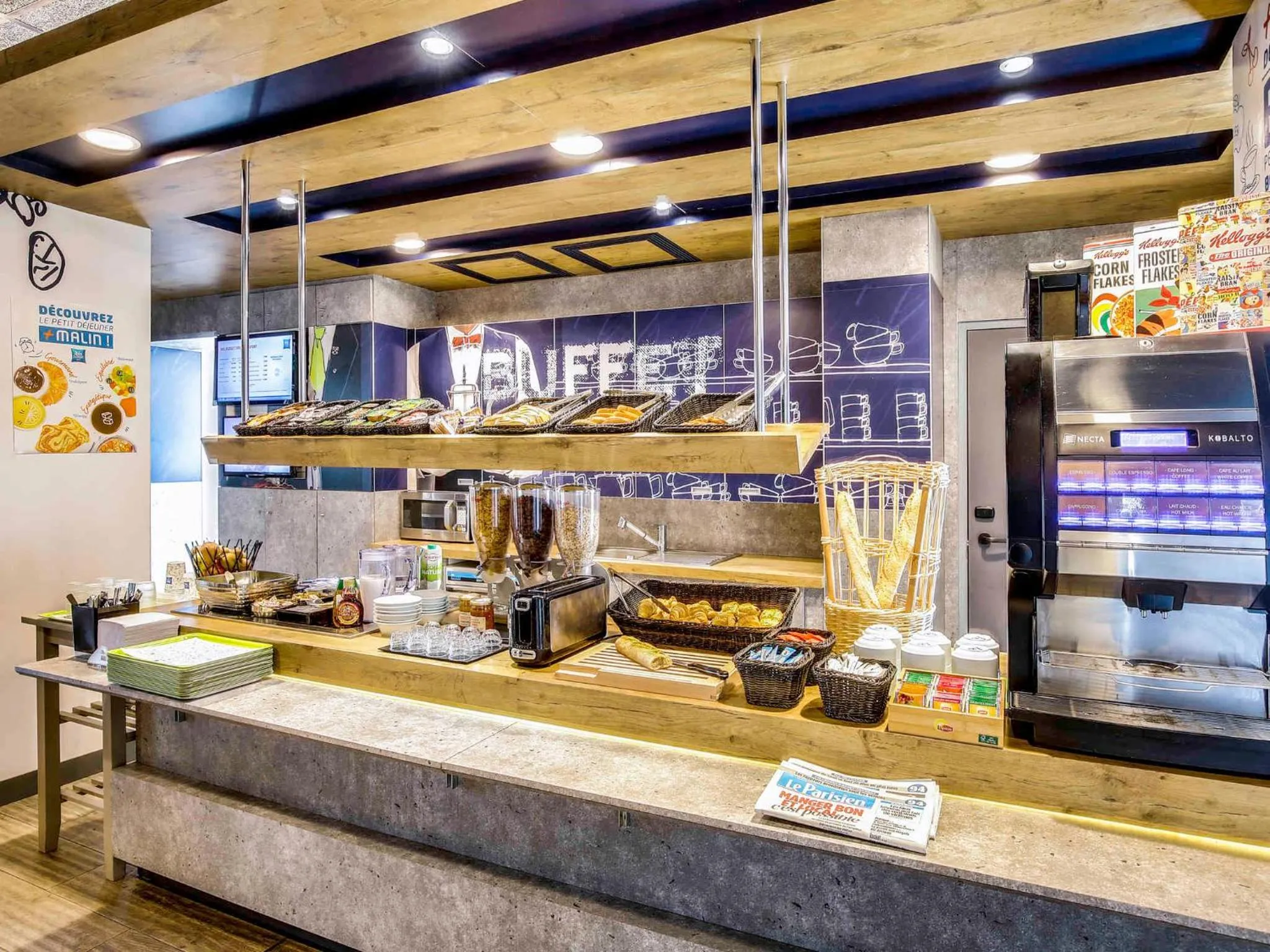 Buffet breakfast in ibis budget Paris Coeur d'Orly Airport