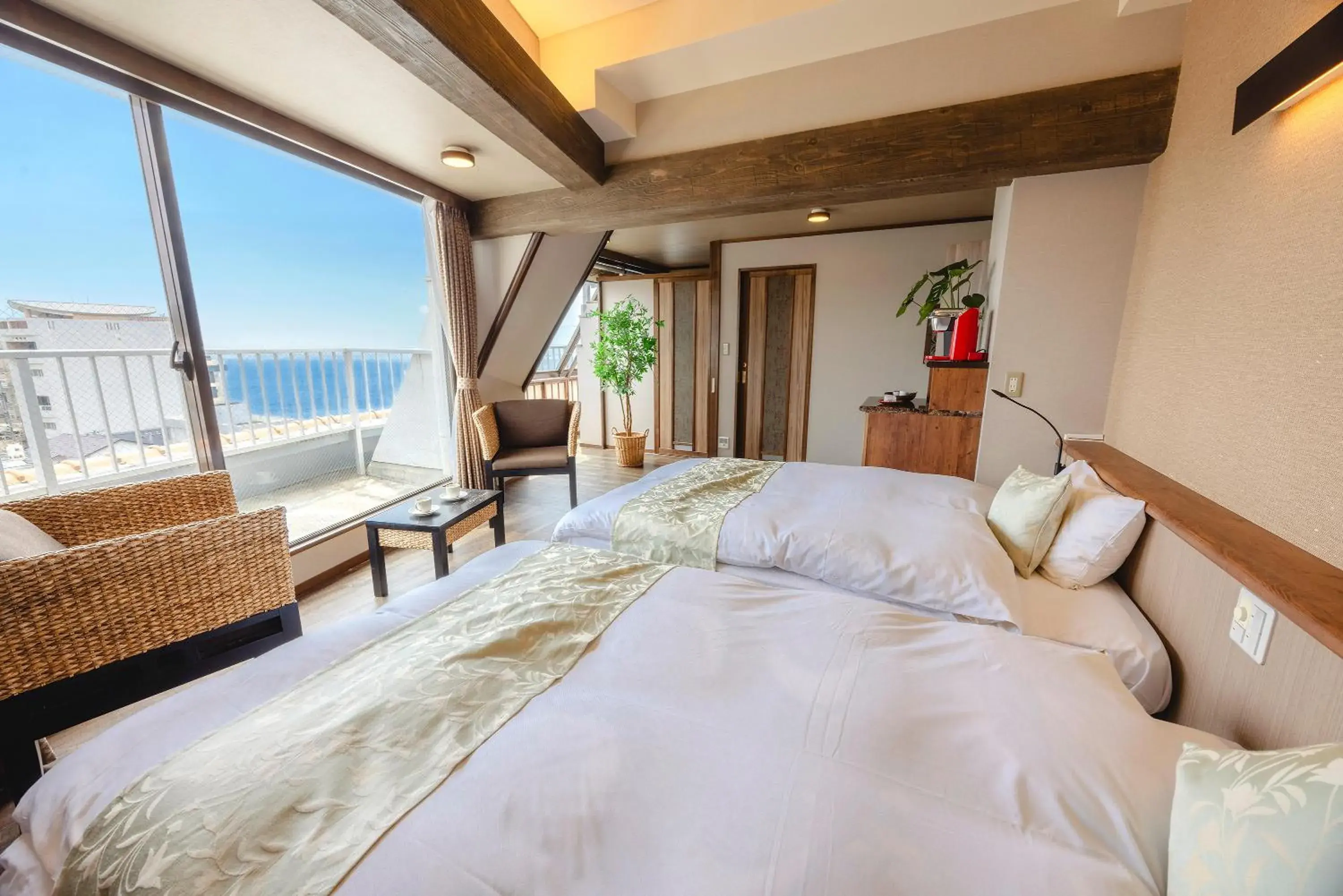 View (from property/room), Bed in Shinyu no Yado SAZANA View (from property/room), Bed in Shinyu no Yado SAZANA