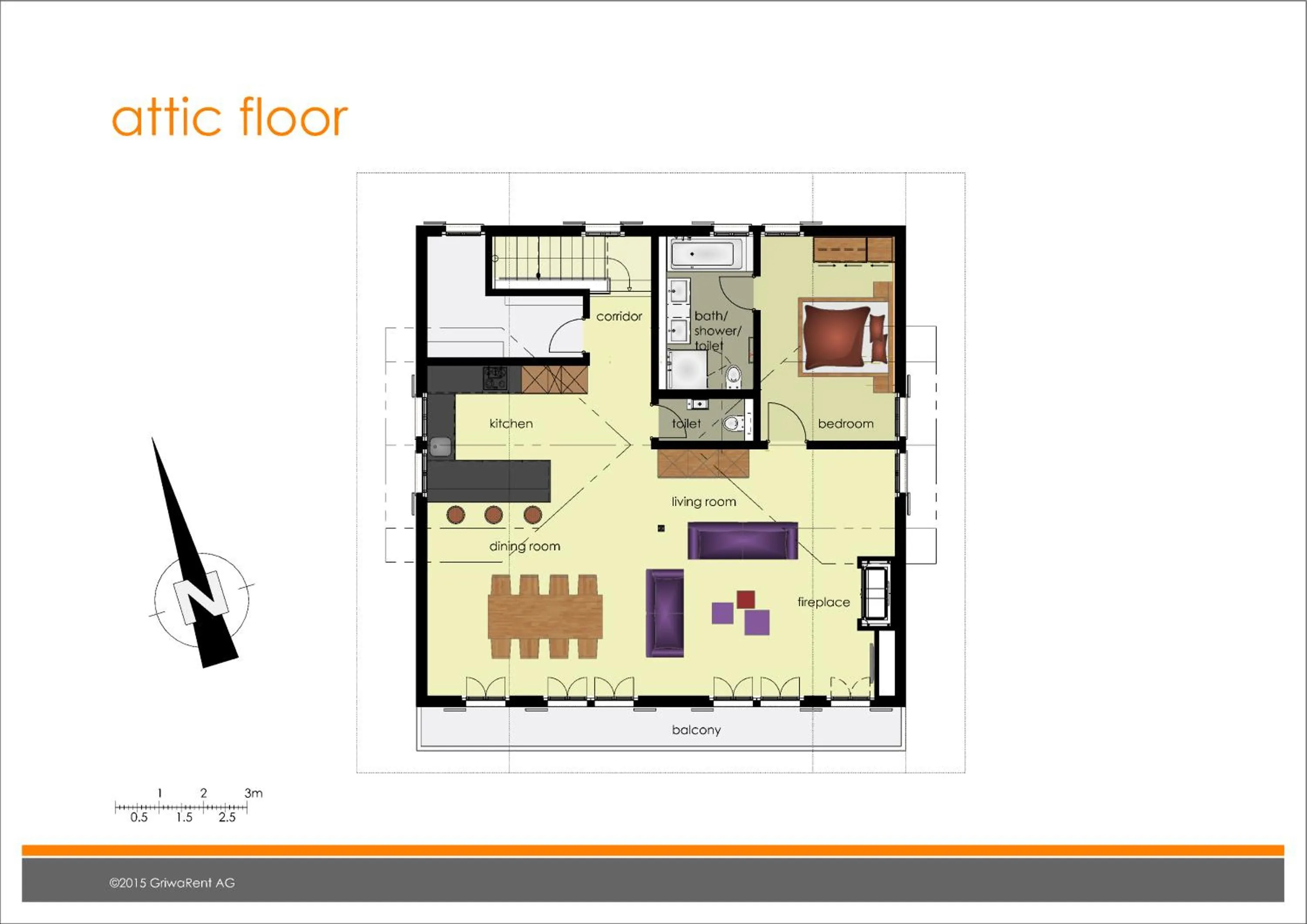 Floor plan in Apartment Fortuna 5.5 - GriwaRent AG