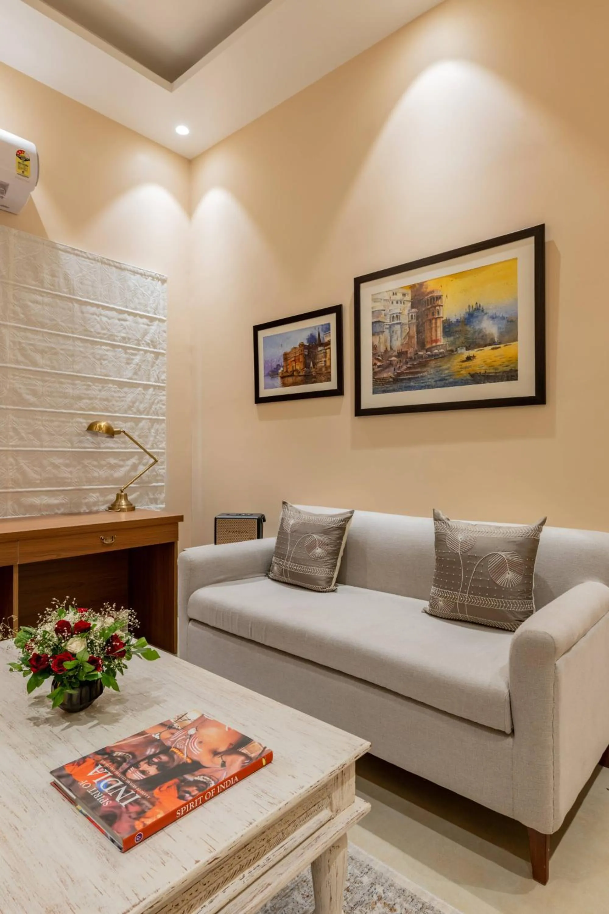 Seating area in juSTa Luxe Kashi Parampara, Varanasi