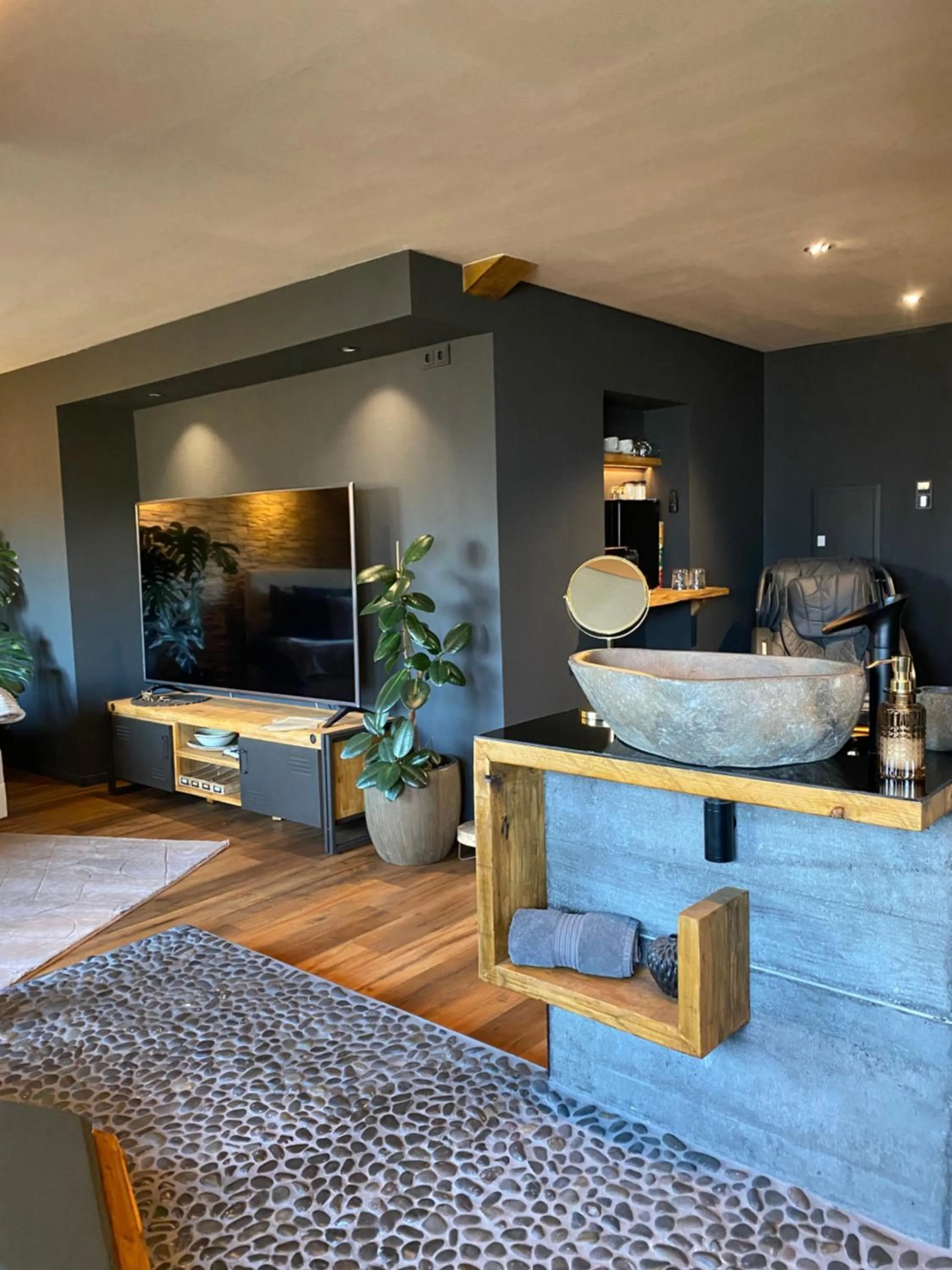 TV and multimedia in Wellness Suiten mit Whirlpool am Stadtrand von Essen