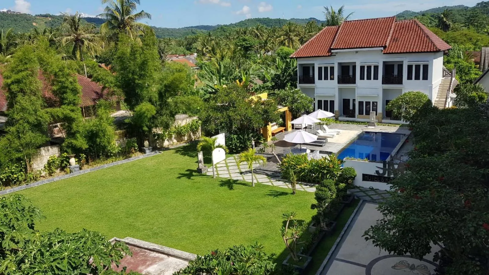 Garden view in JM Hotel Kuta Lombok