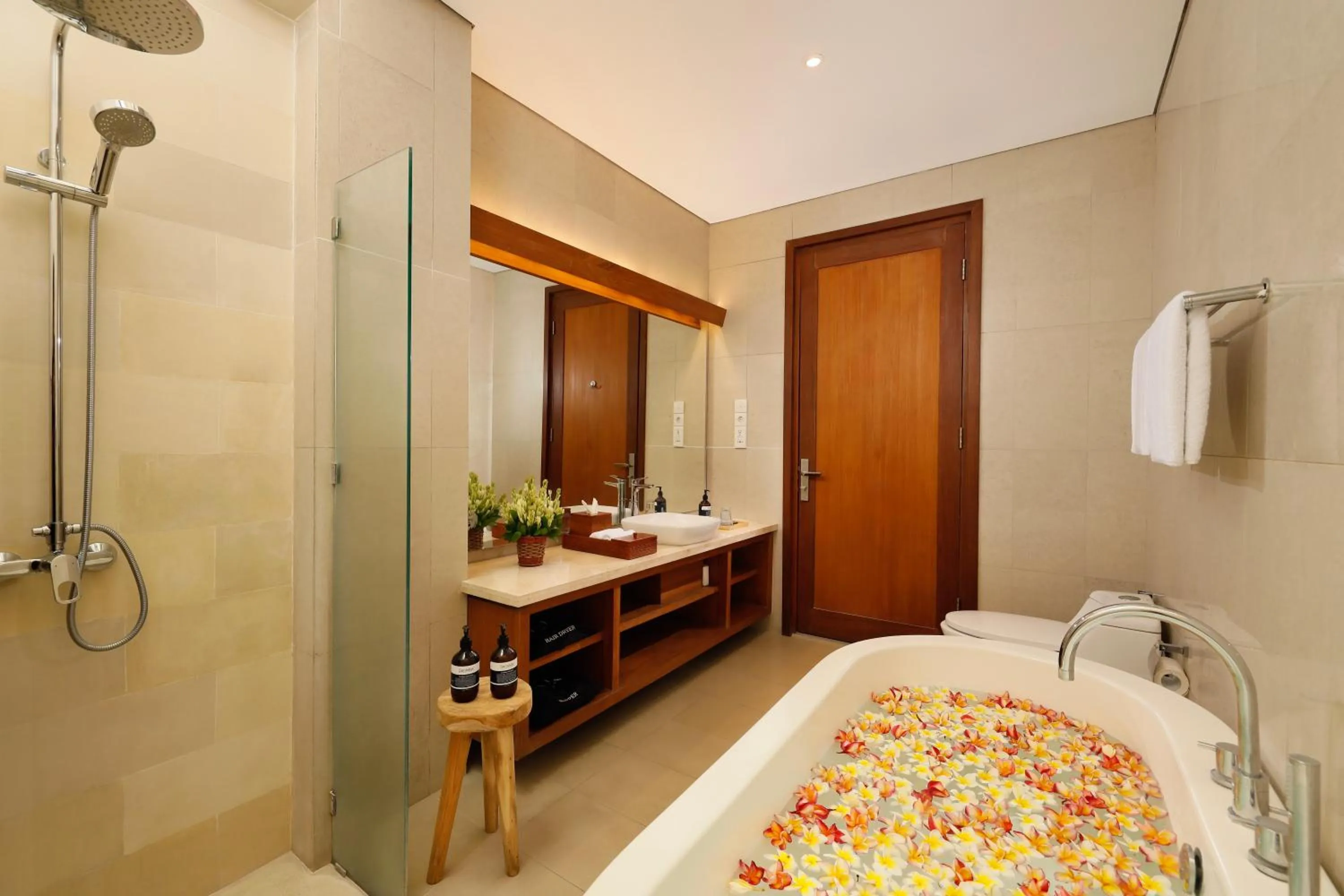 Shower, Bed in The Bija Villas by Nakula