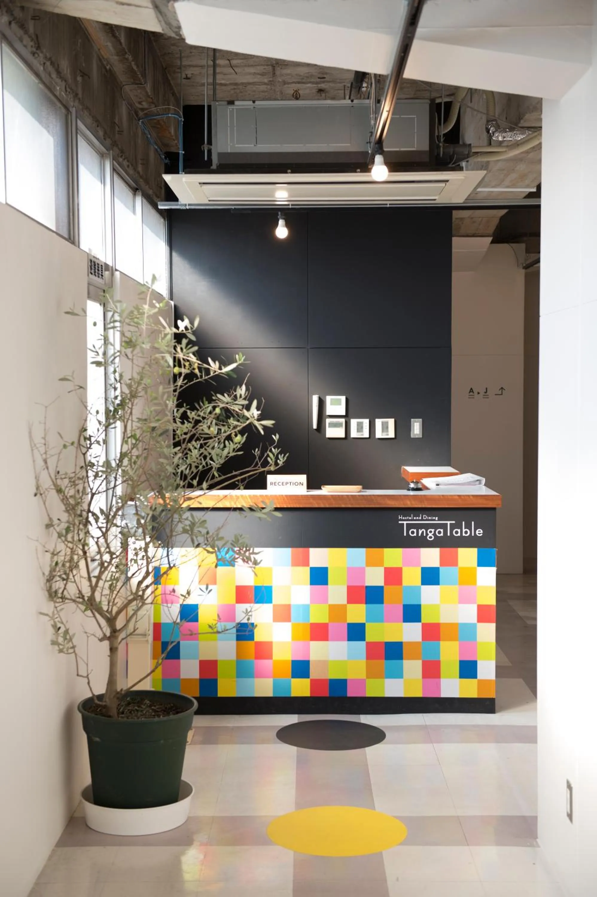 Lobby or reception in Hostel TangaTable