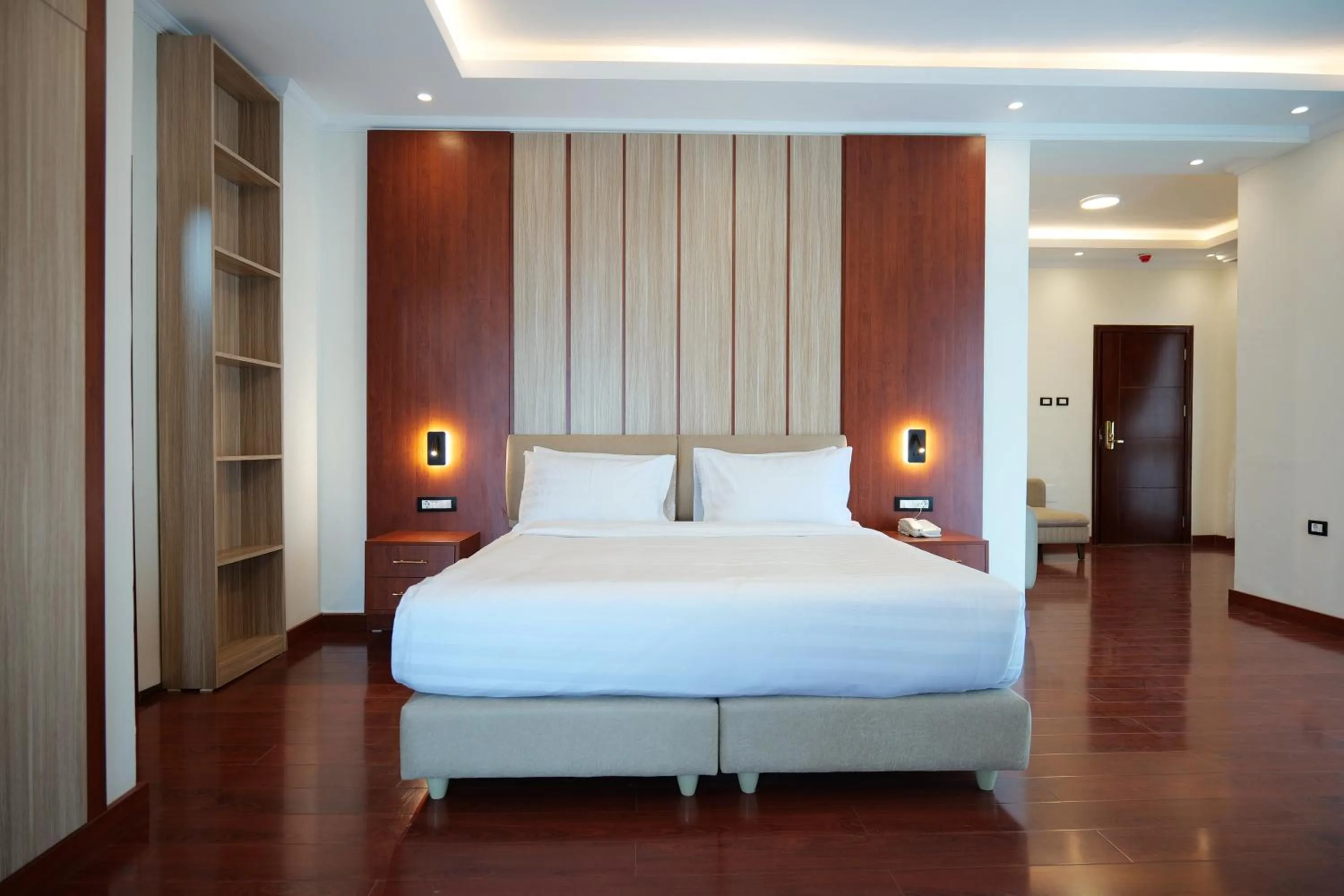 View (from property/room), Bed in Crescent International Hotel