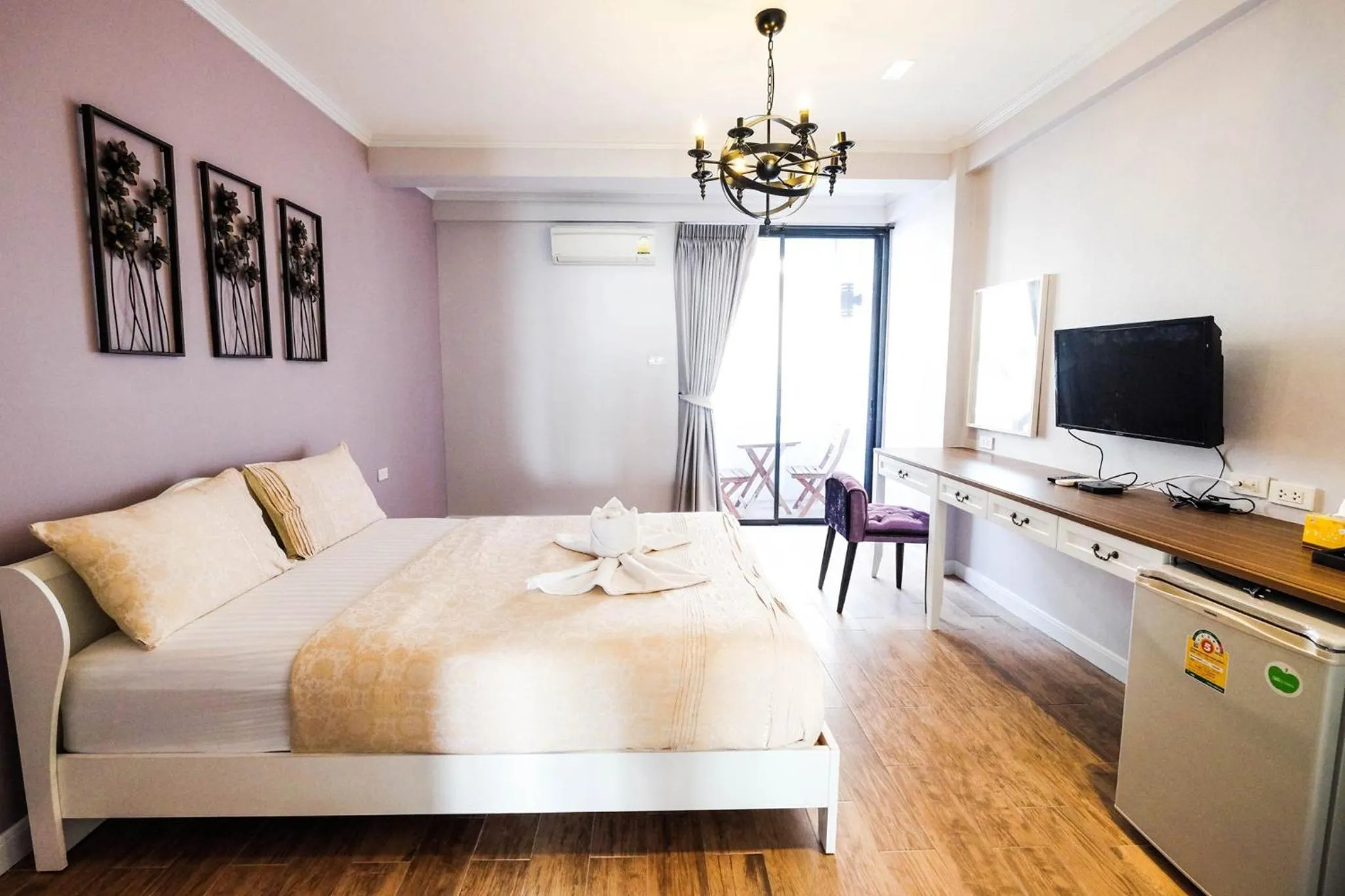 Bed in Sea Sand Trees